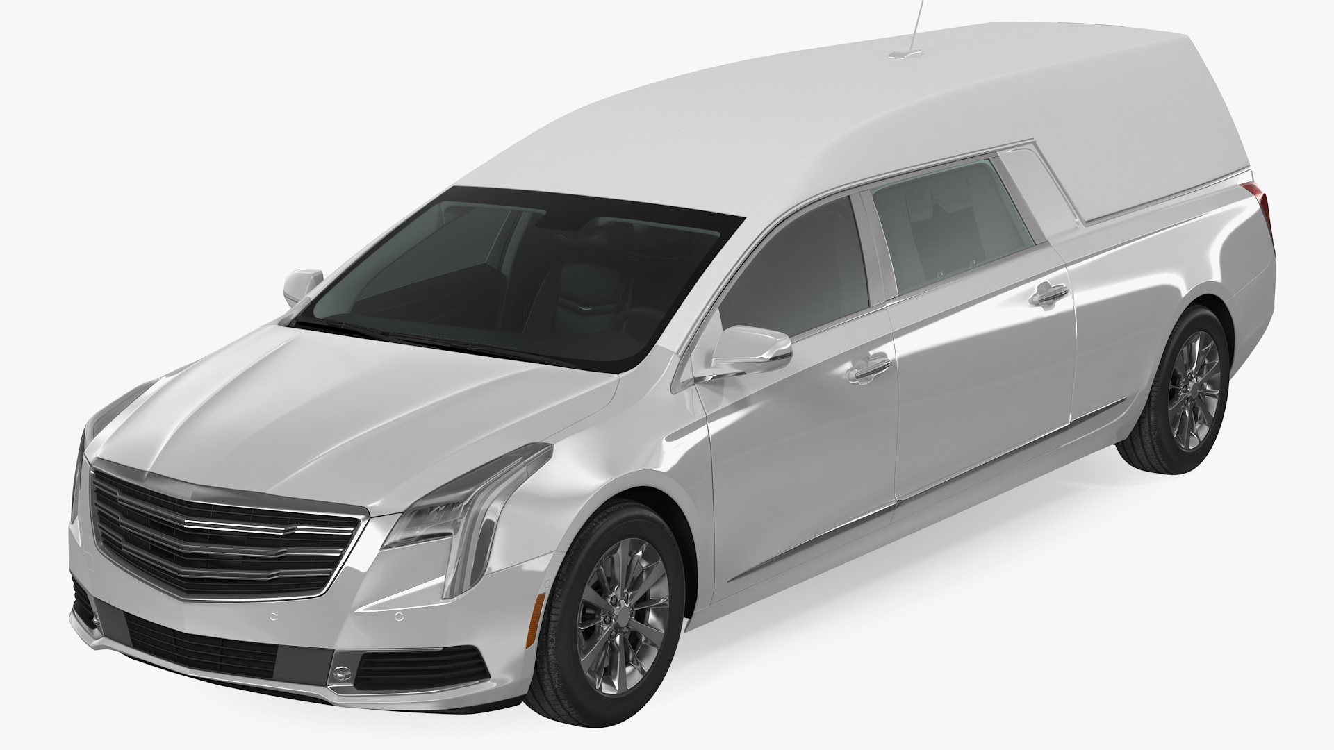 3D White Luxury Hearse Car Generic