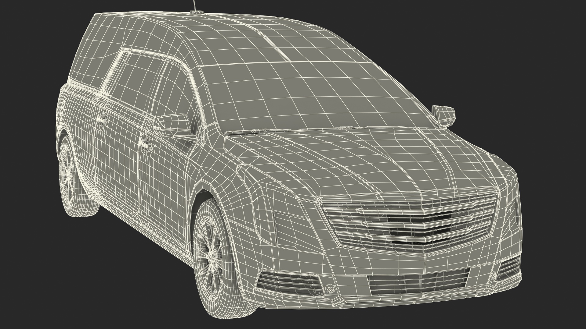 3D White Luxury Hearse Car Generic
