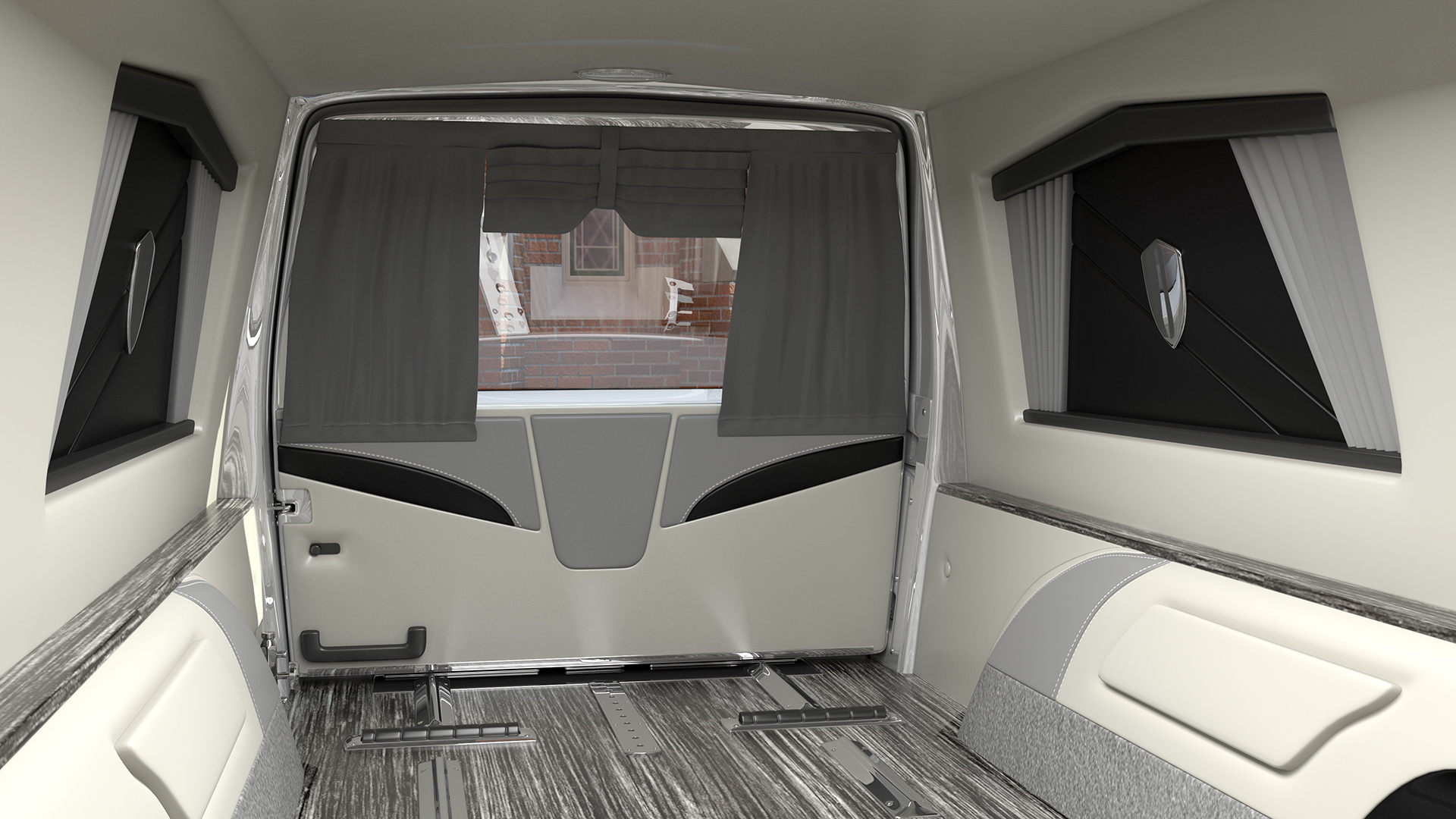3D White Luxury Hearse Car Generic