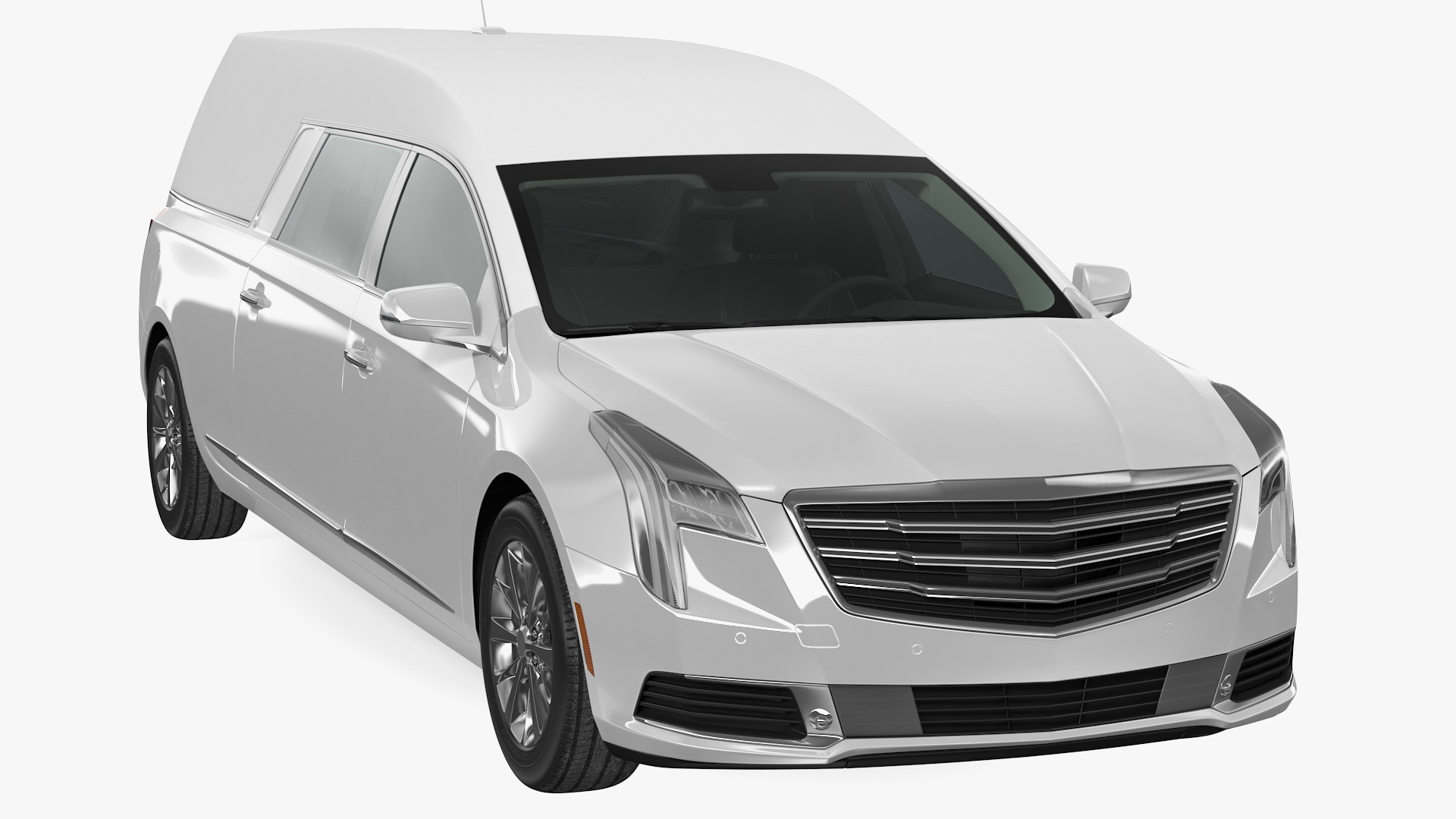 3D White Luxury Hearse Car Generic