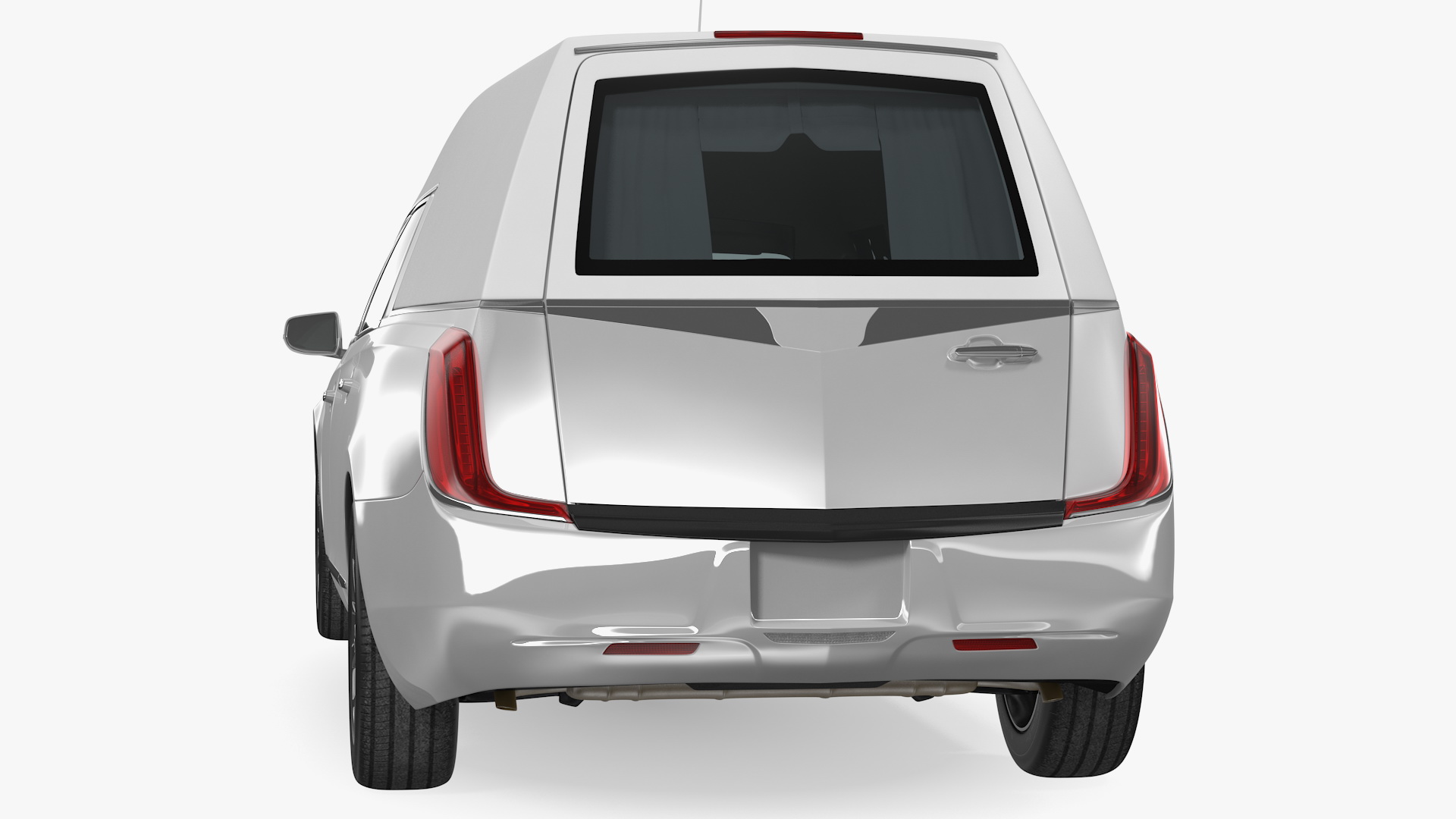 3D White Luxury Hearse Car Generic