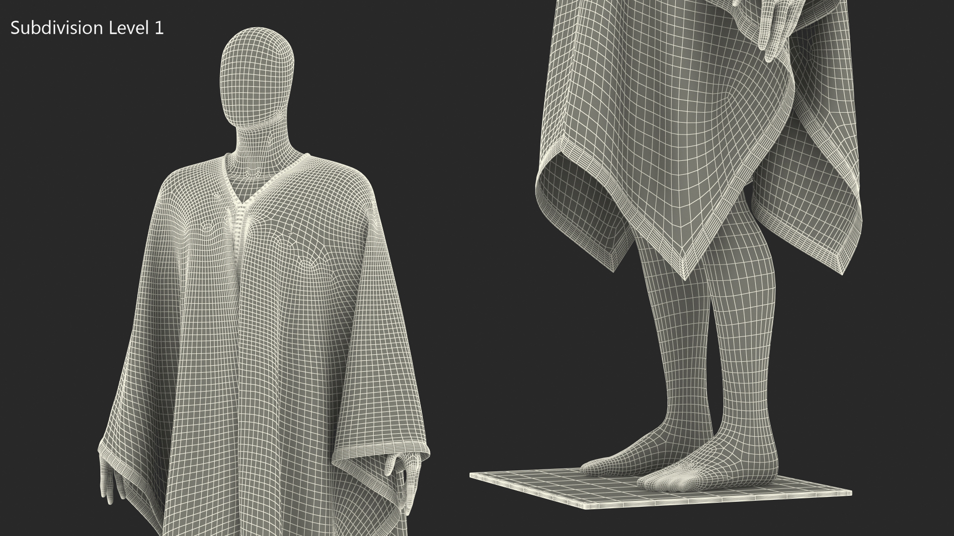 Decorated Poncho on Mannequin 3D model
