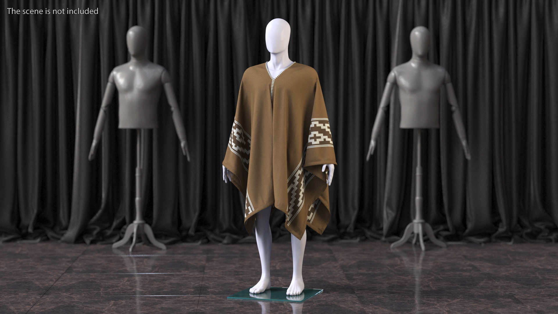Decorated Poncho on Mannequin 3D model
