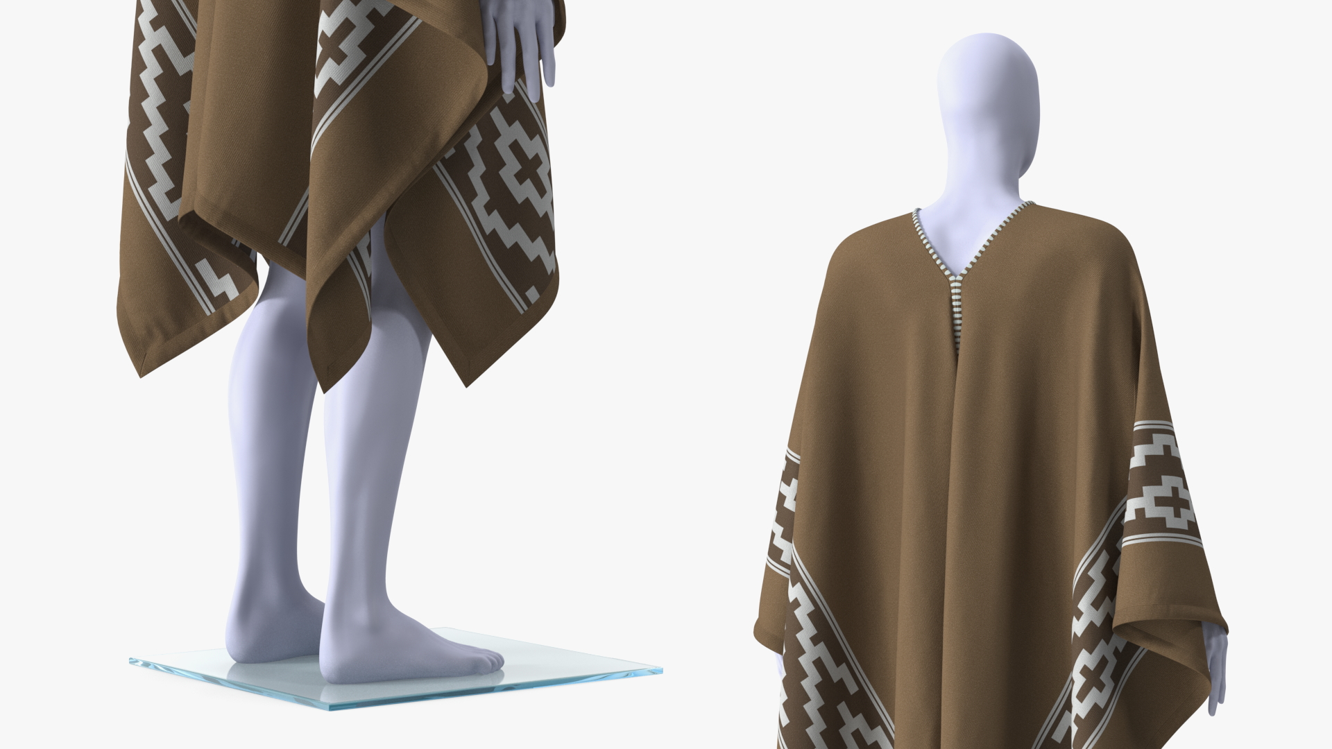 Decorated Poncho on Mannequin 3D model