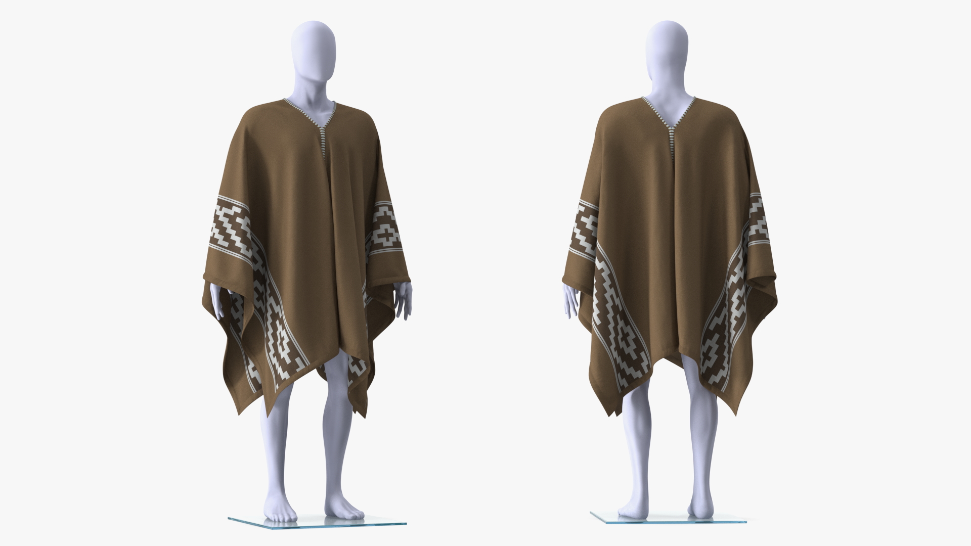 Decorated Poncho on Mannequin 3D model