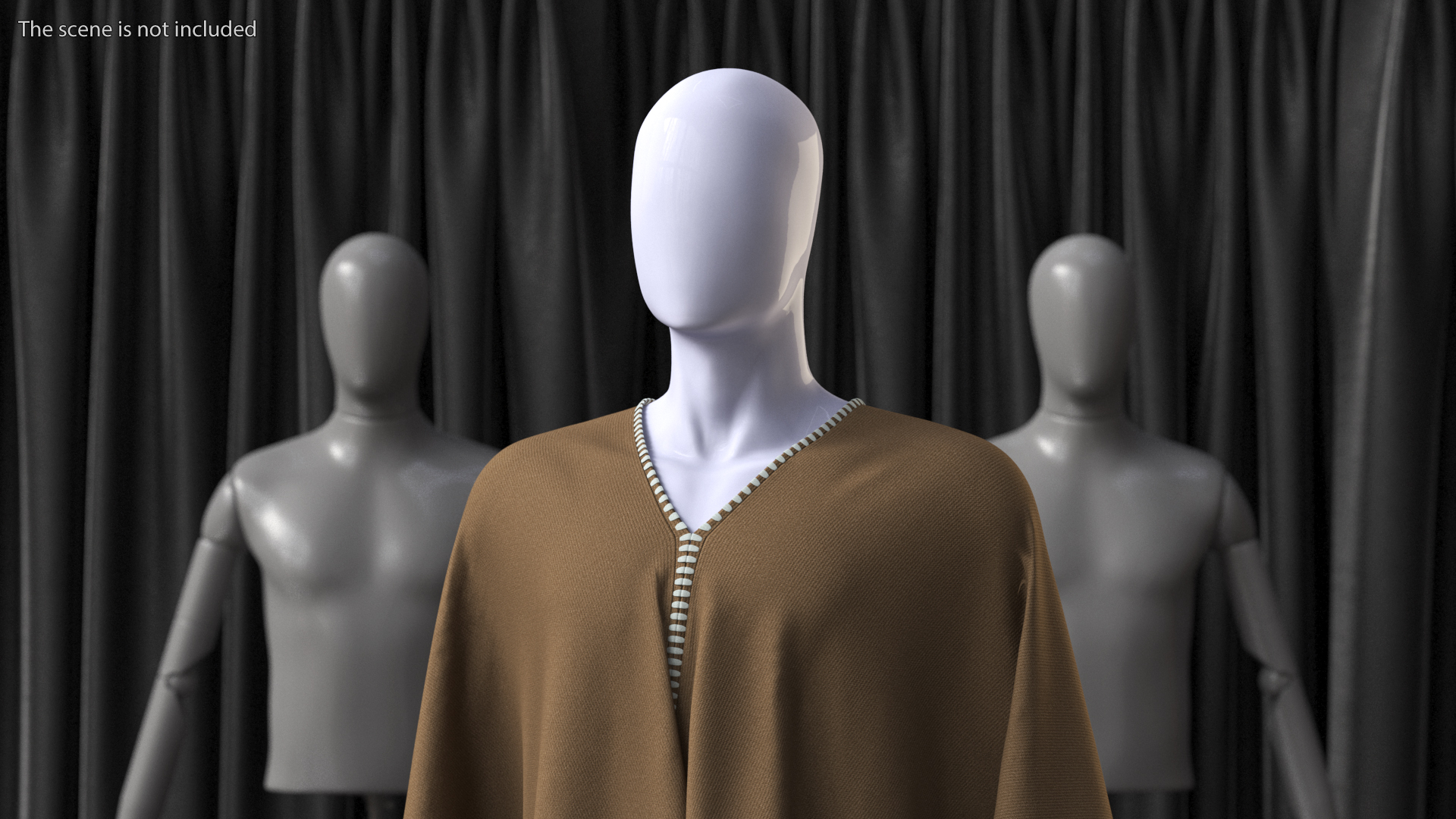 Decorated Poncho on Mannequin 3D model
