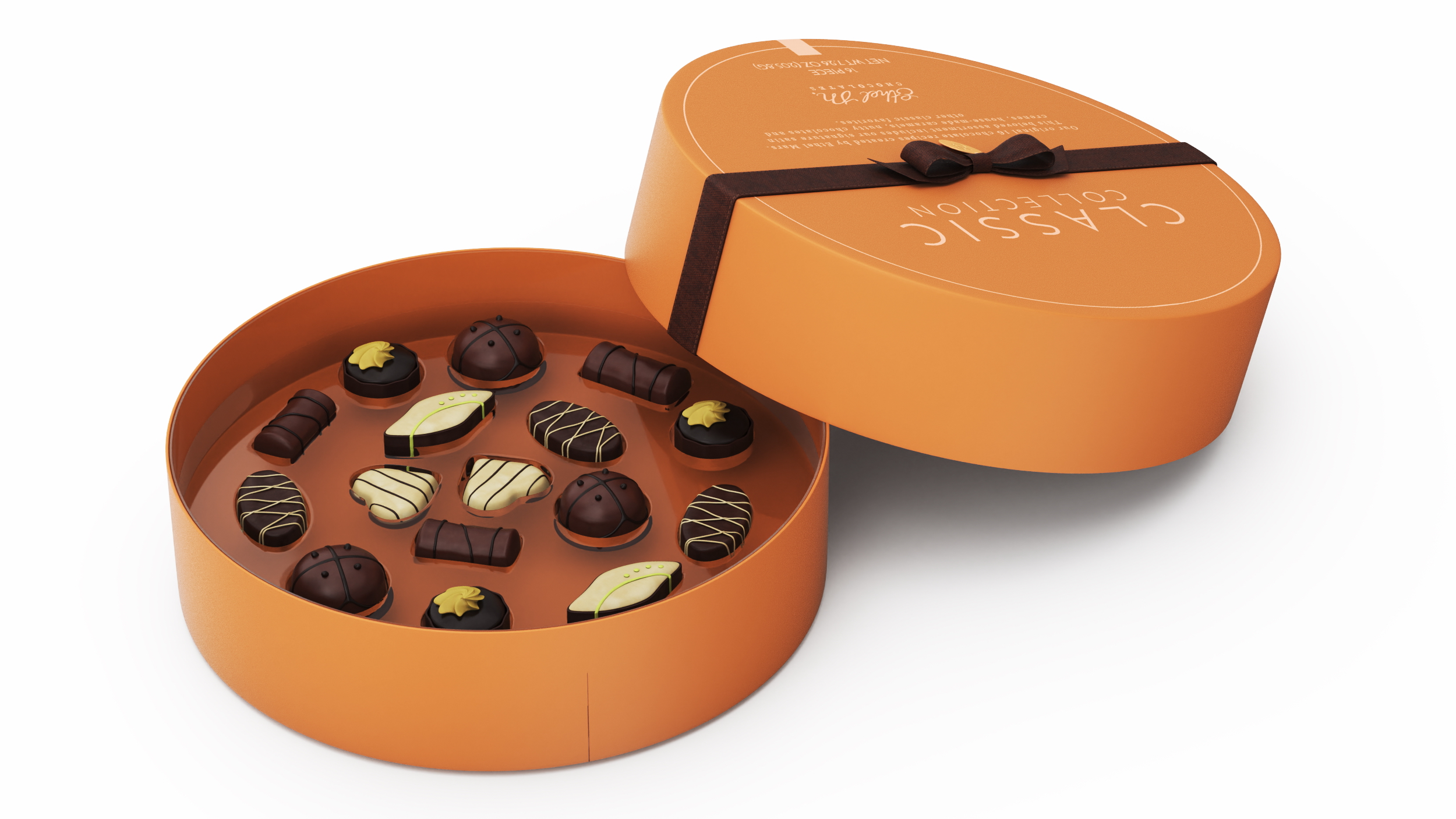 Premium Ethel M Chocolate Box Open 3D model