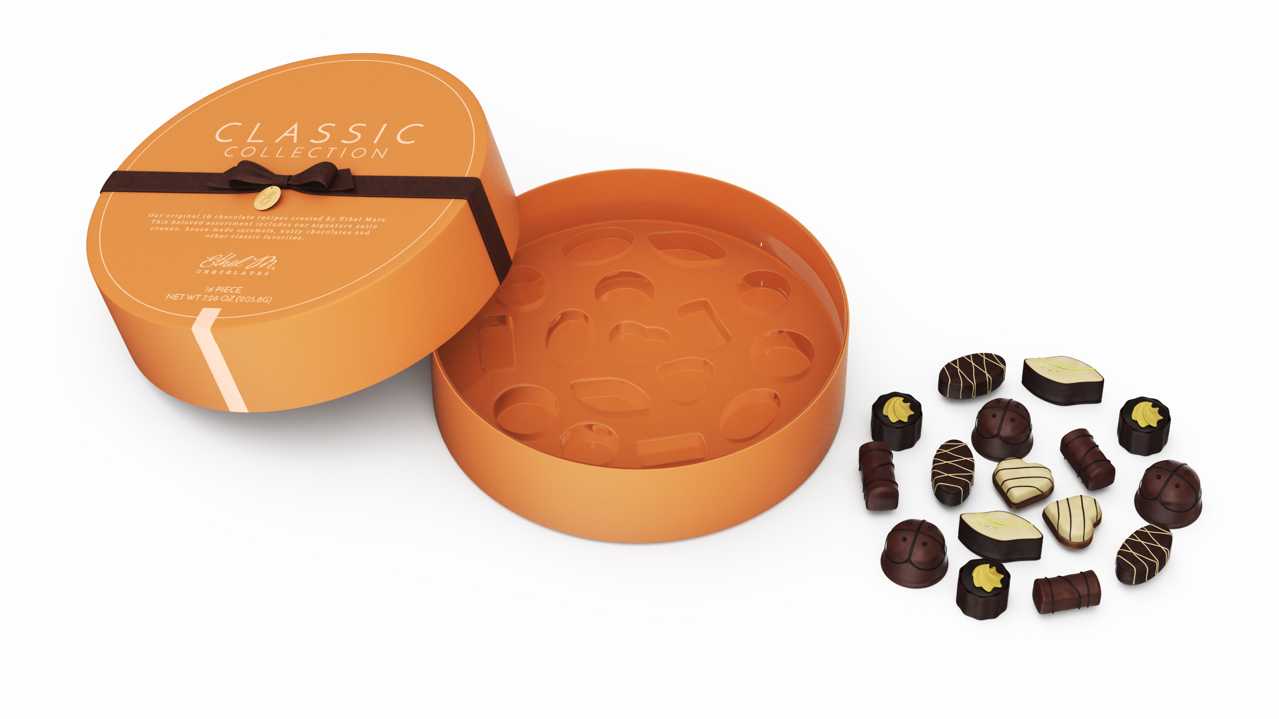 Premium Ethel M Chocolate Box Open 3D model