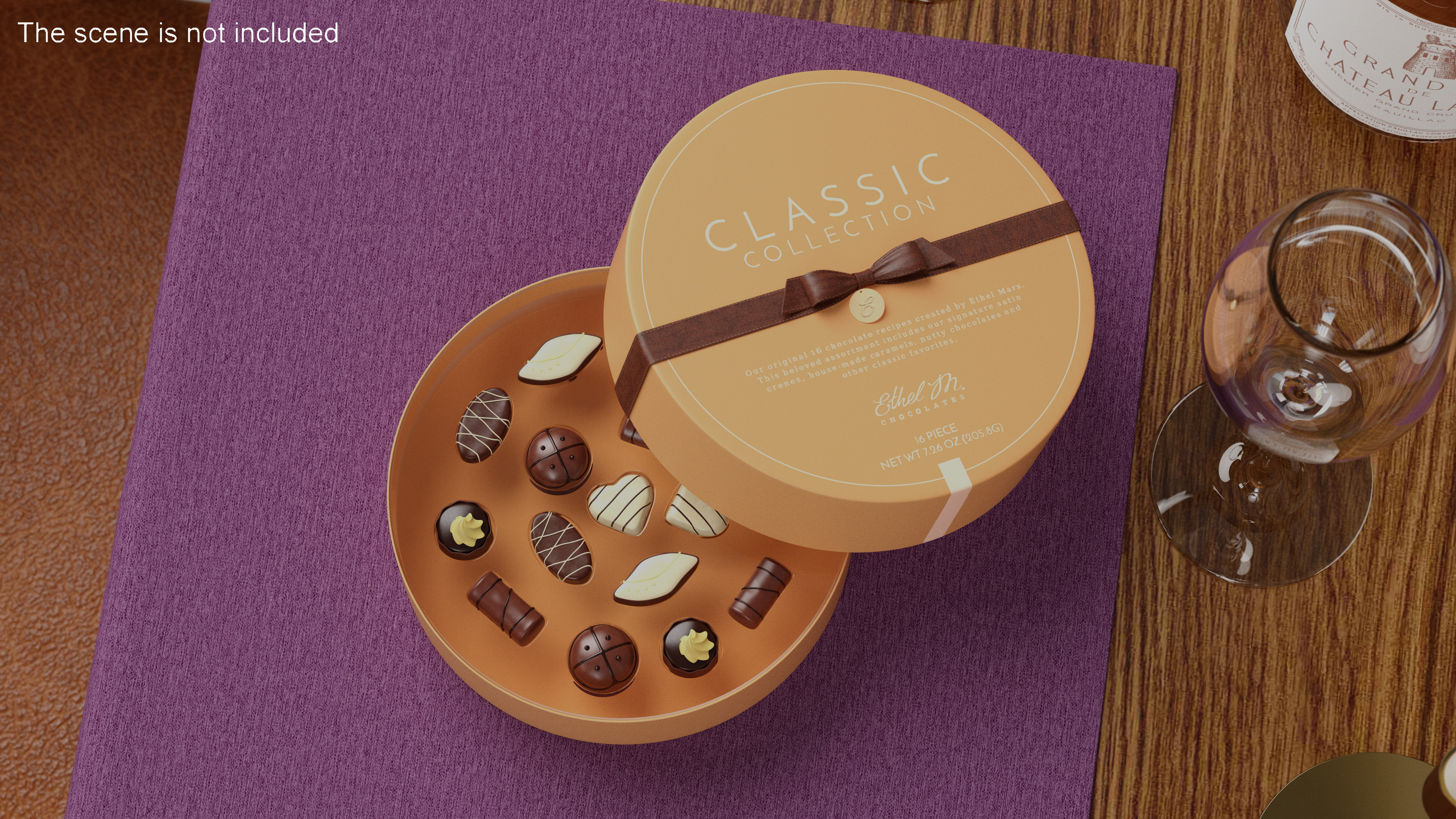 Premium Ethel M Chocolate Box Open 3D model