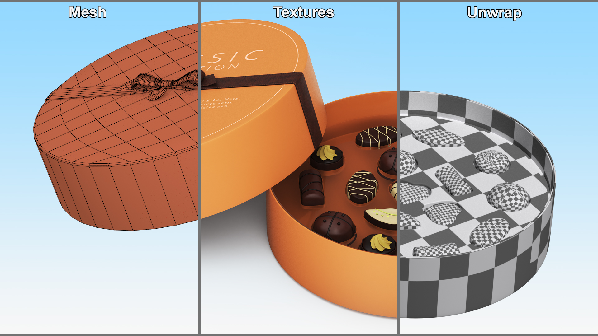 Premium Ethel M Chocolate Box Open 3D model