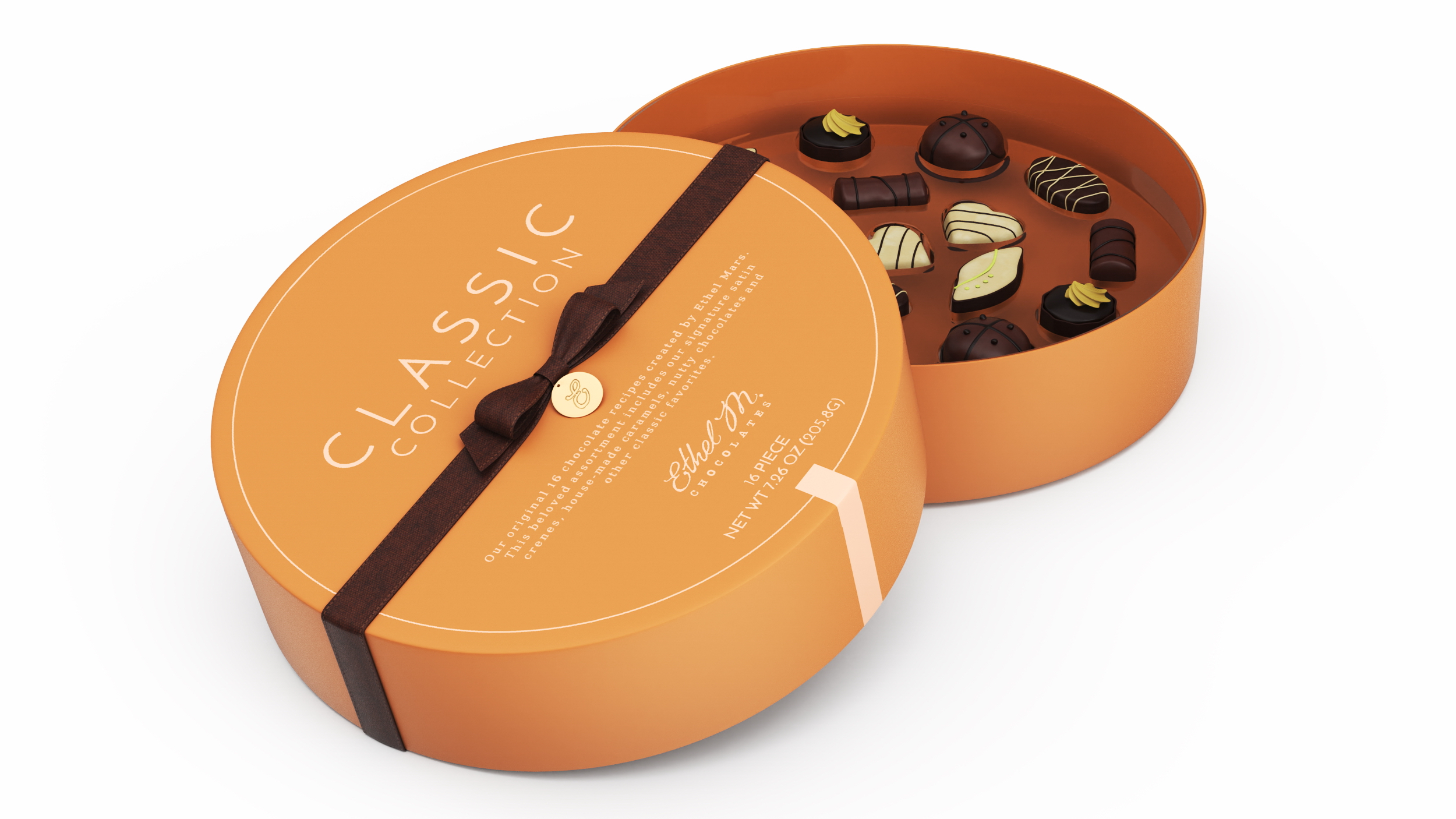 Premium Ethel M Chocolate Box Open 3D model