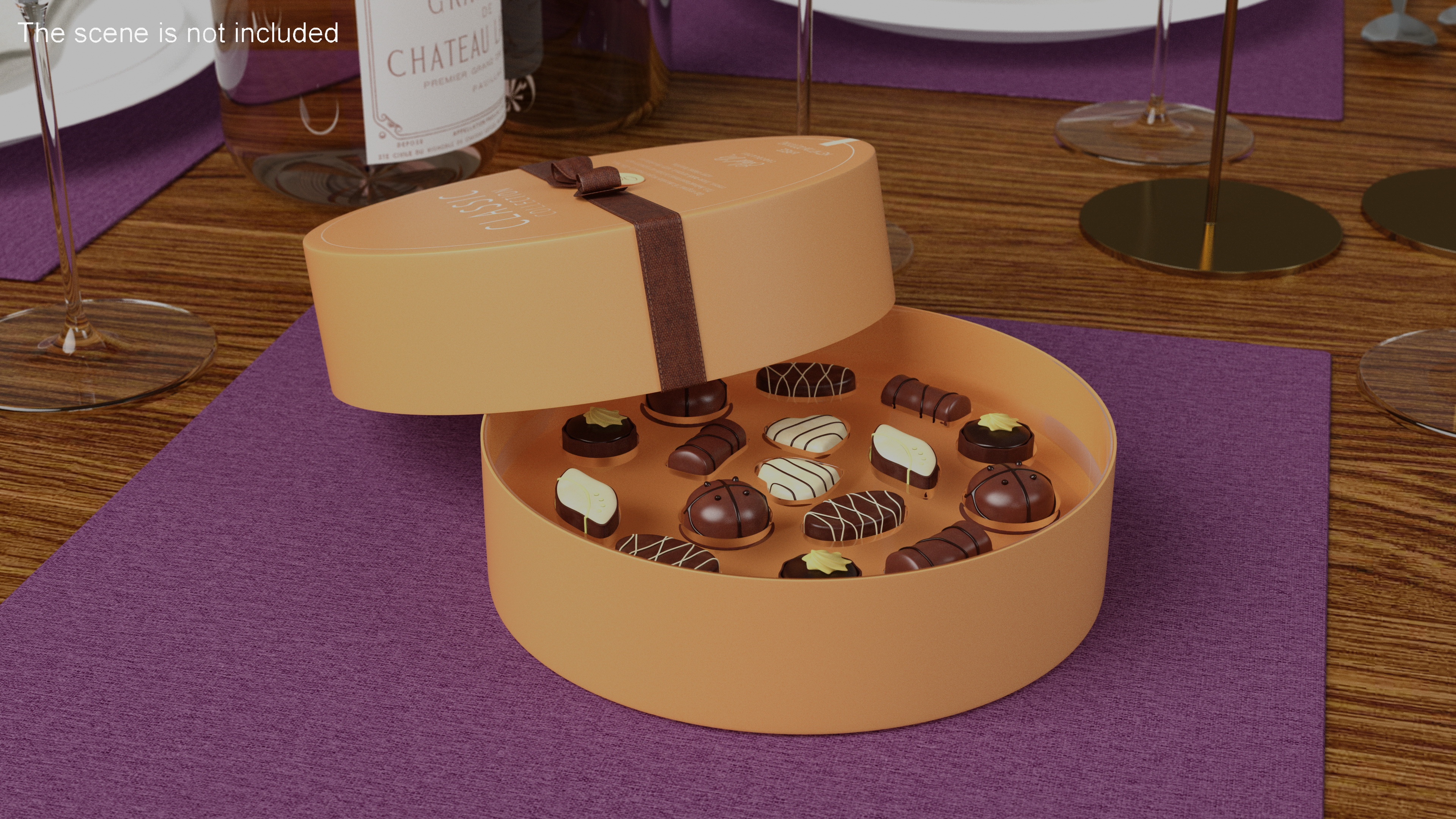 Premium Ethel M Chocolate Box Open 3D model