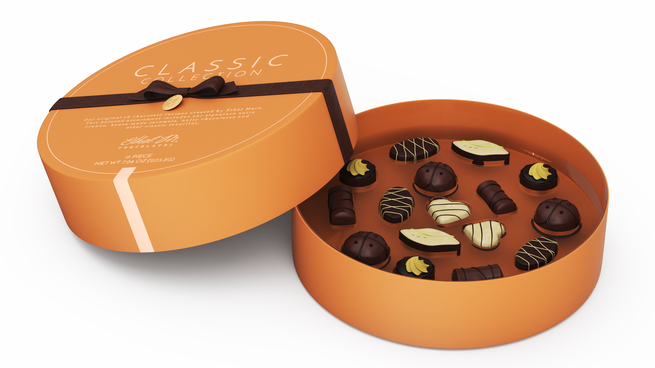 Premium Ethel M Chocolate Box Open 3D model