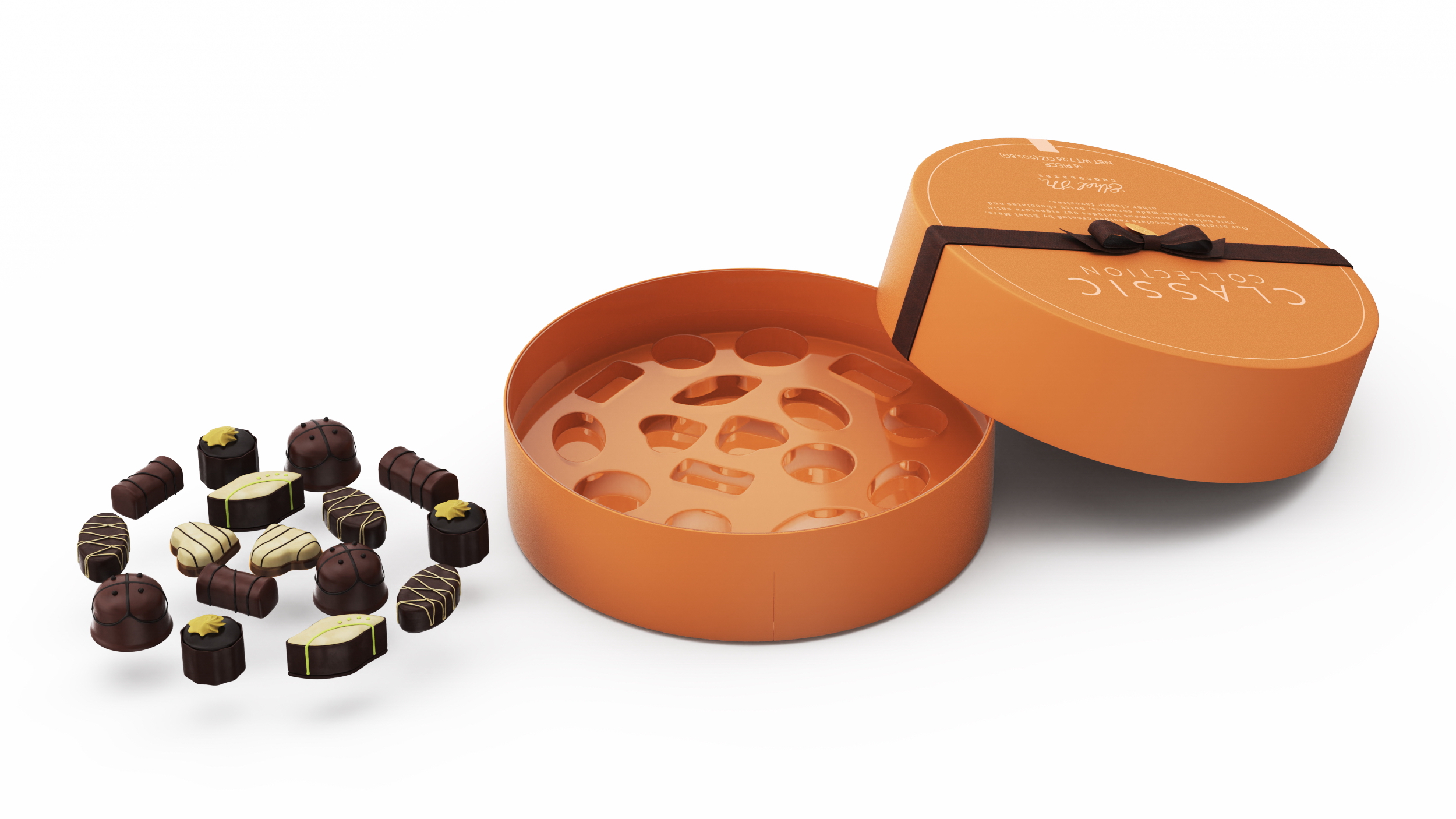 Premium Ethel M Chocolate Box Open 3D model