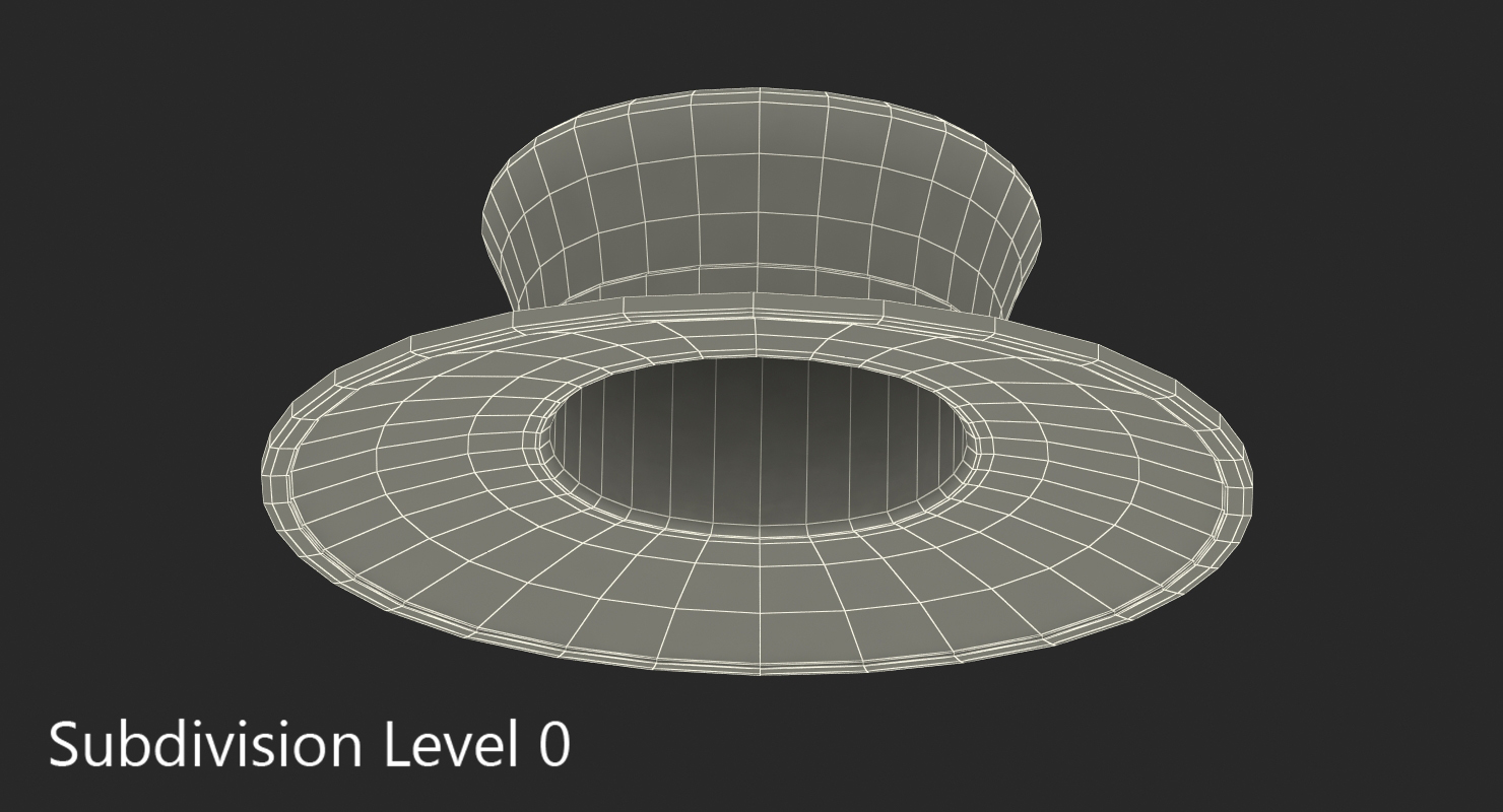 3D Black Leather Top Hat