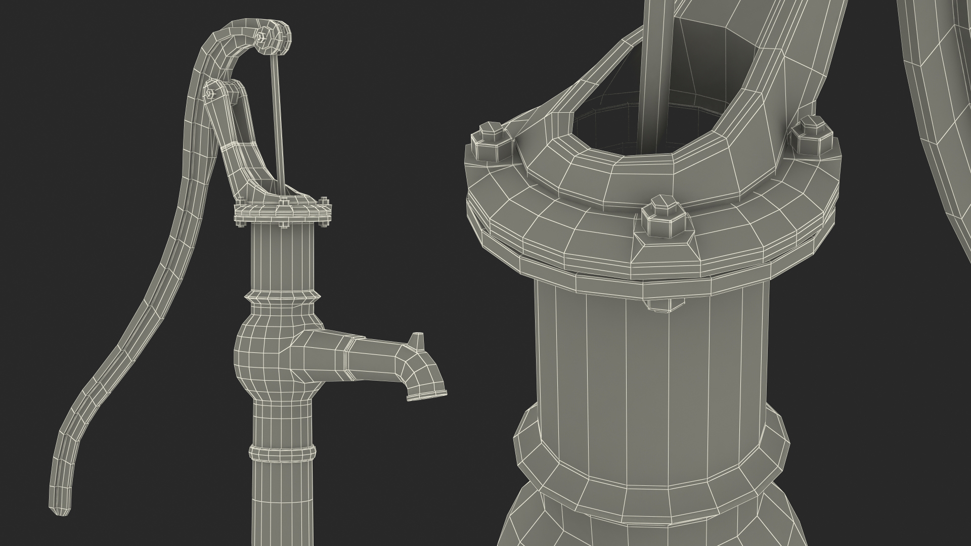 3D Vintage Hand Water Pump model