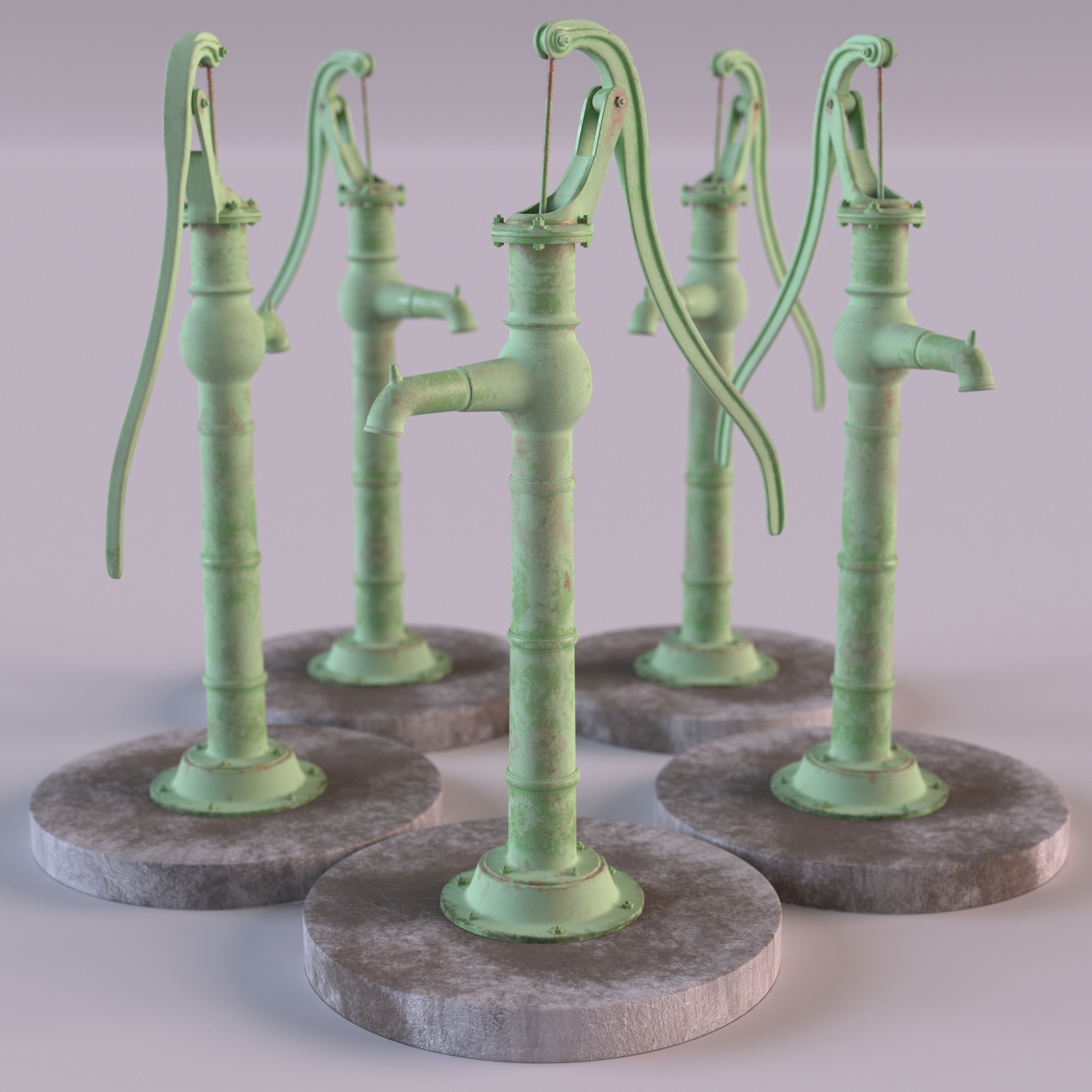 3D Vintage Hand Water Pump model