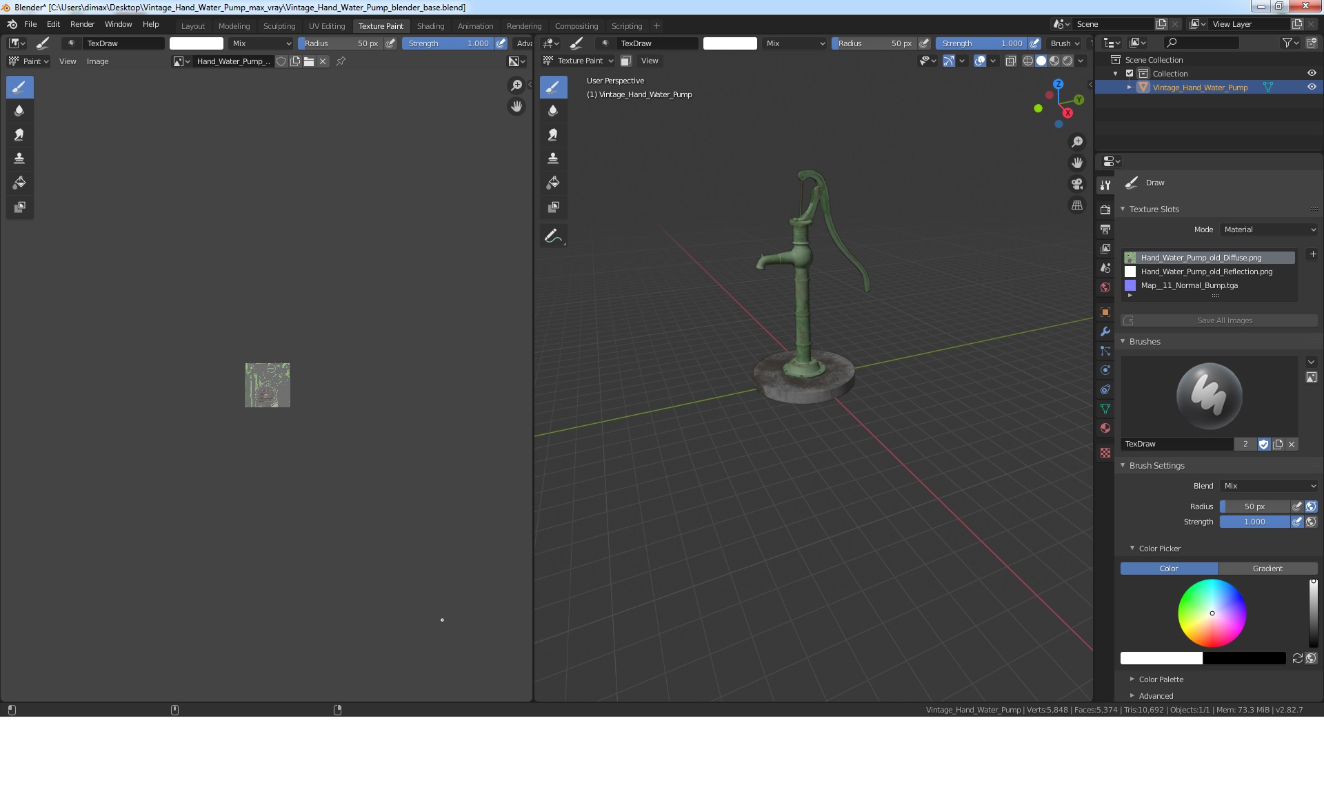 3D Vintage Hand Water Pump model