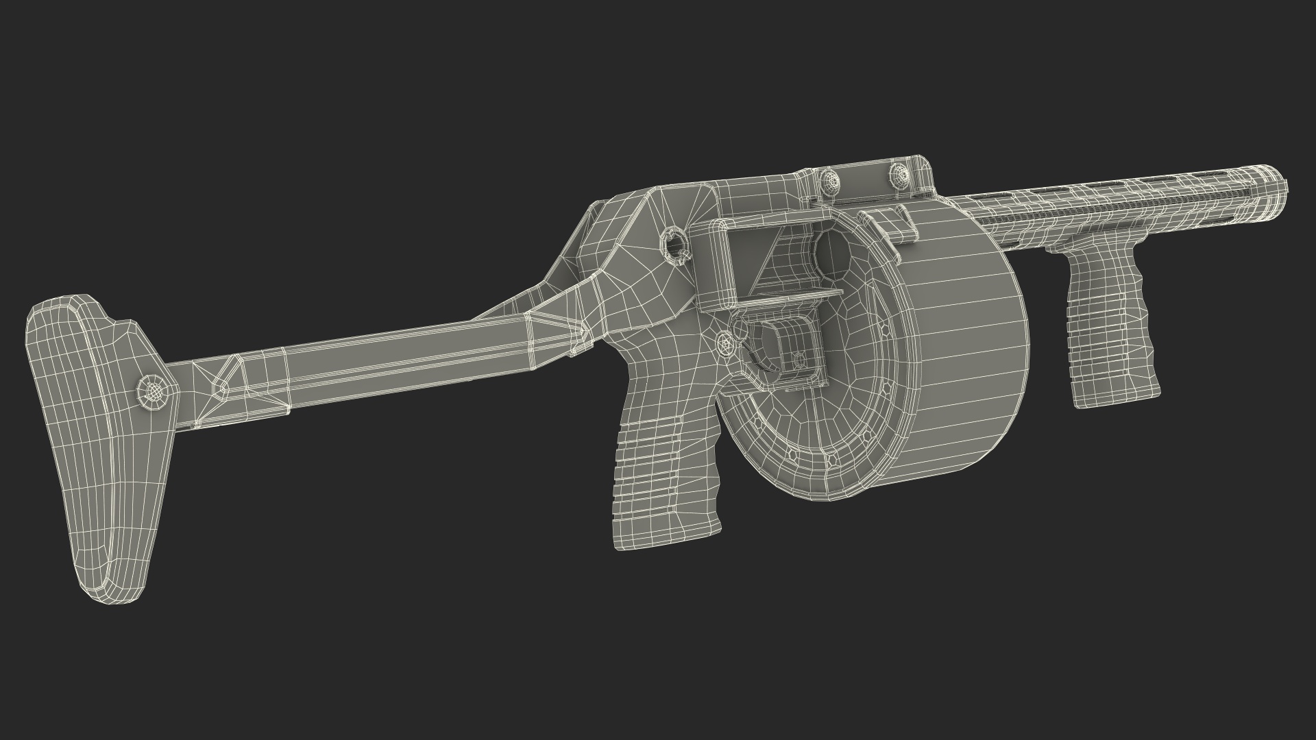Shotgun Striker-12 Unfolded Buttstock 3D