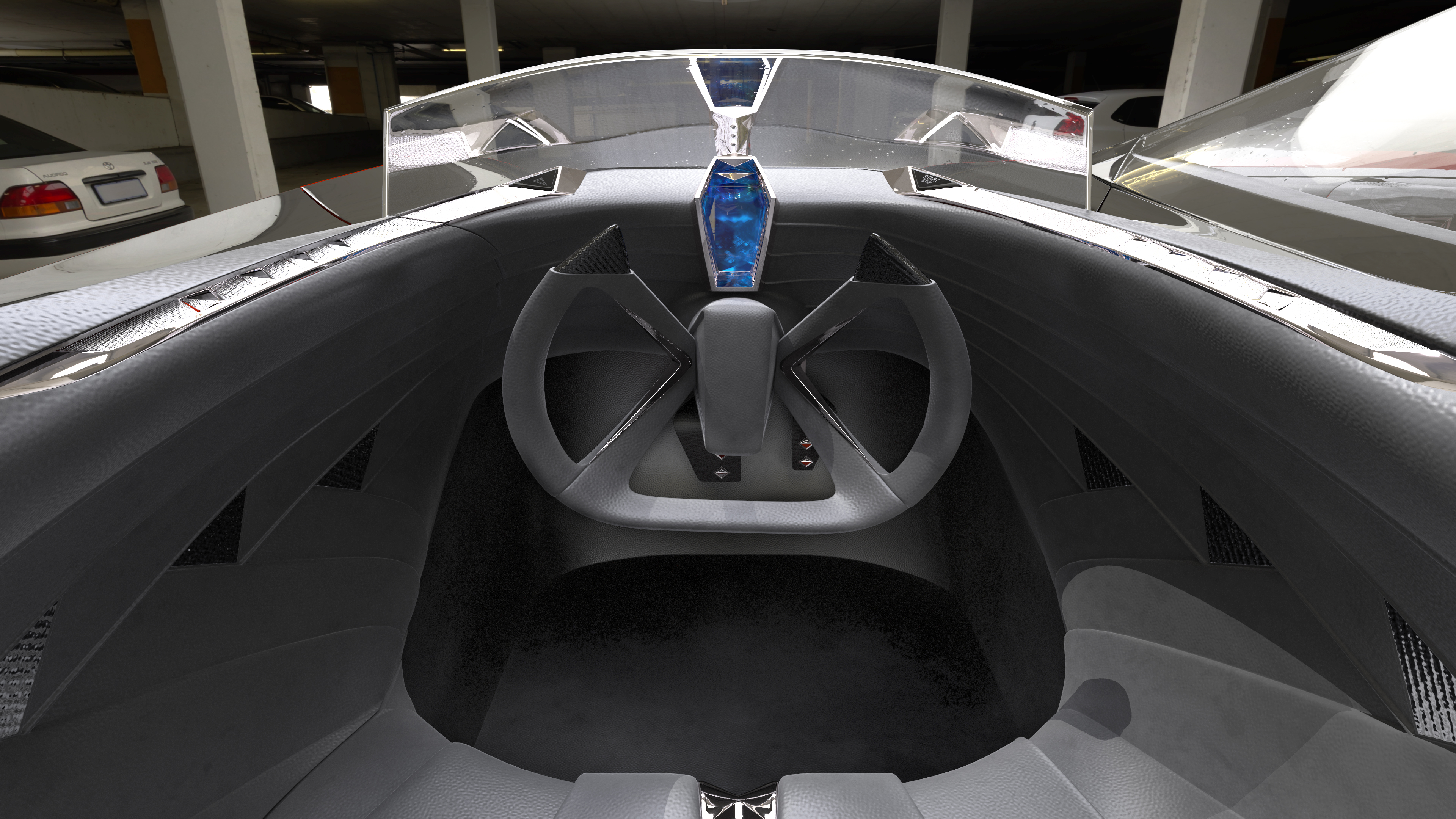 3D model Asymmetric Car Rigged for Maya