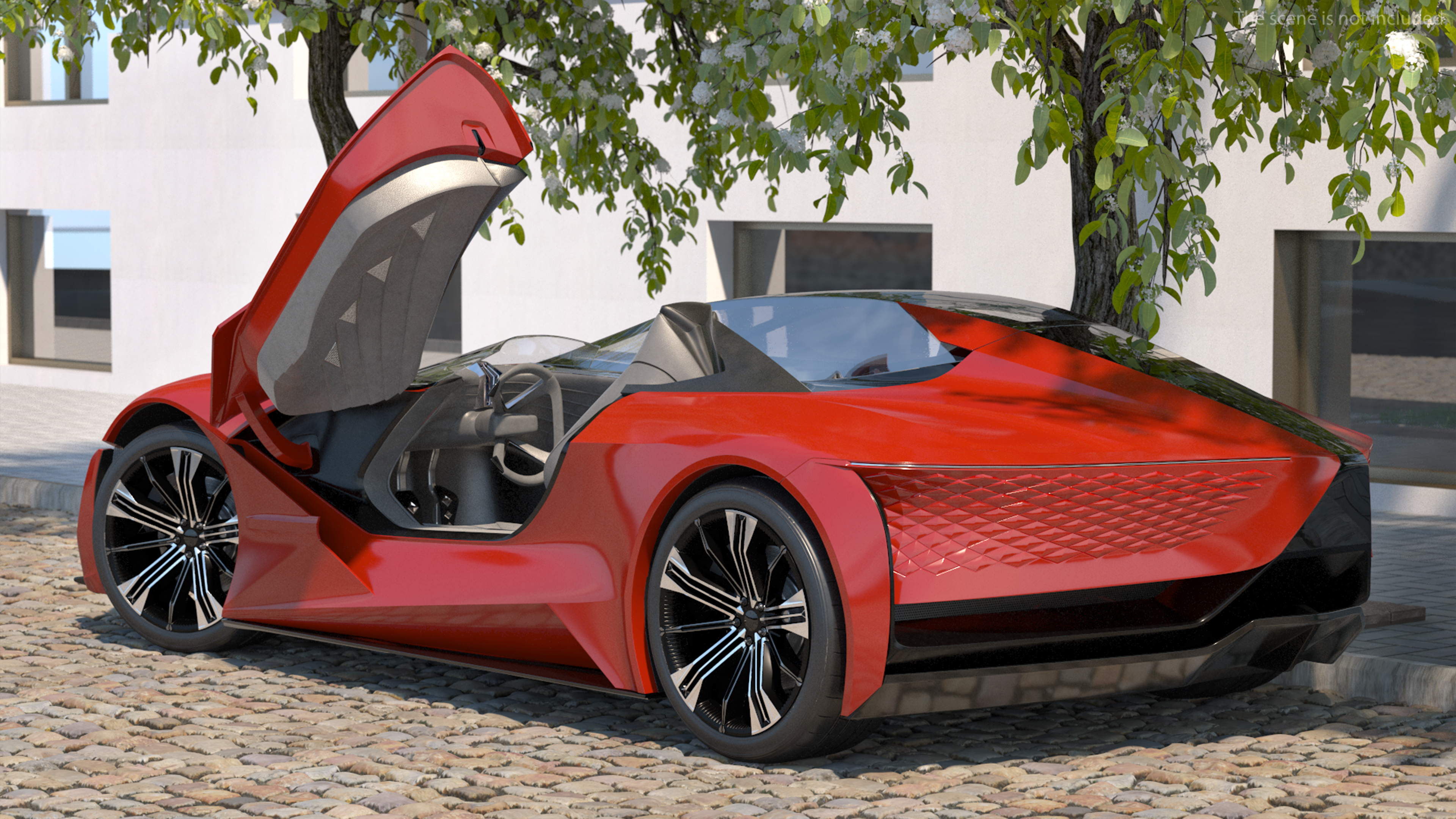 3D model Asymmetric Car Rigged for Maya