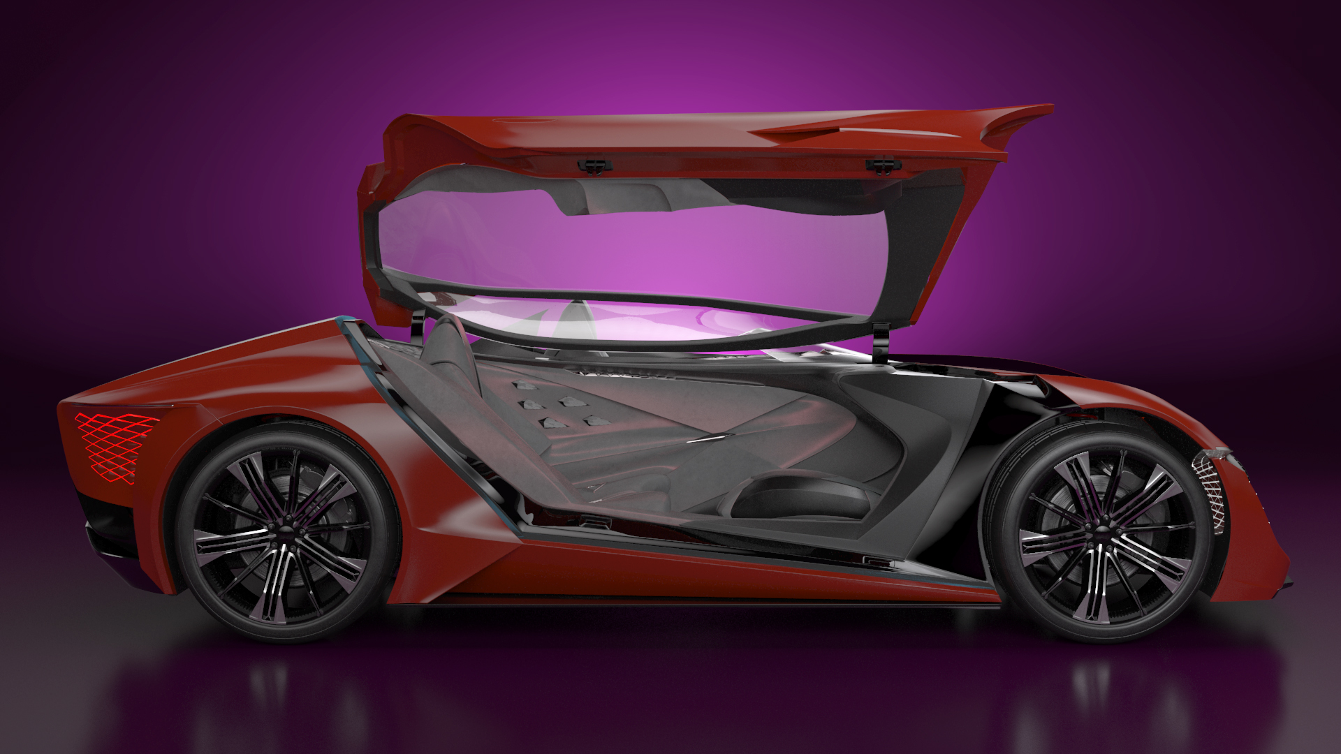 3D model Asymmetric Car Rigged for Maya