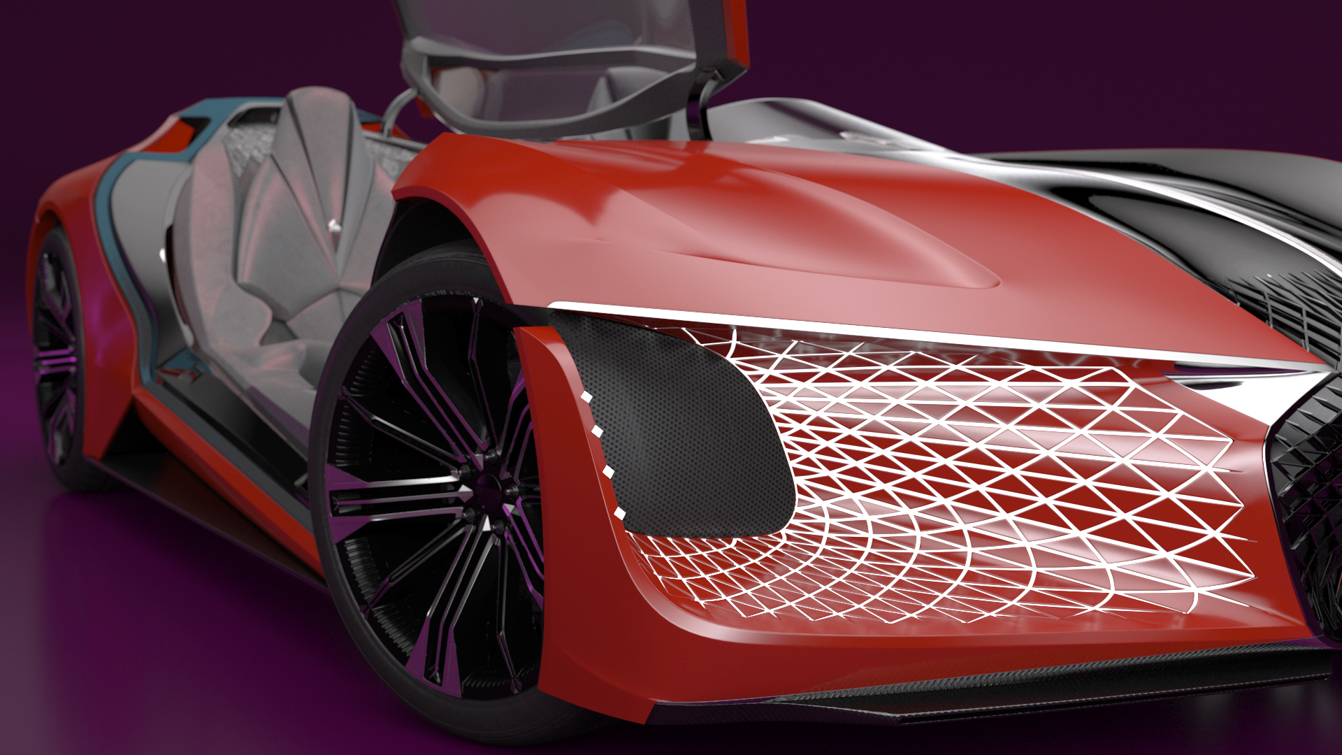 3D model Asymmetric Car Rigged for Maya