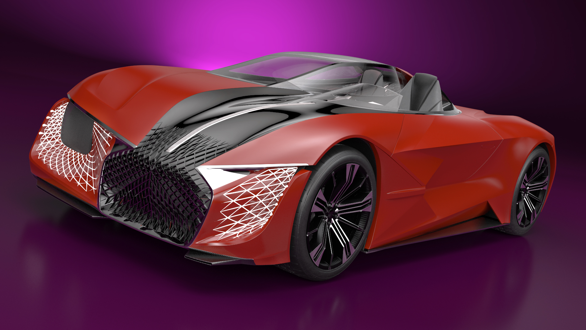 3D model Asymmetric Car Rigged for Maya
