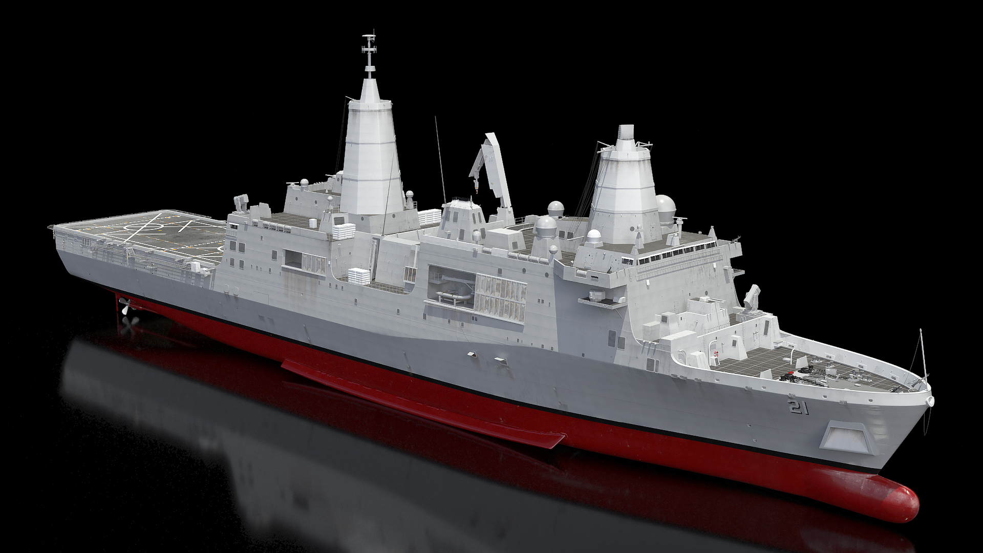 3D model San Antonio Class Amphibious Transport Dock Rigged
