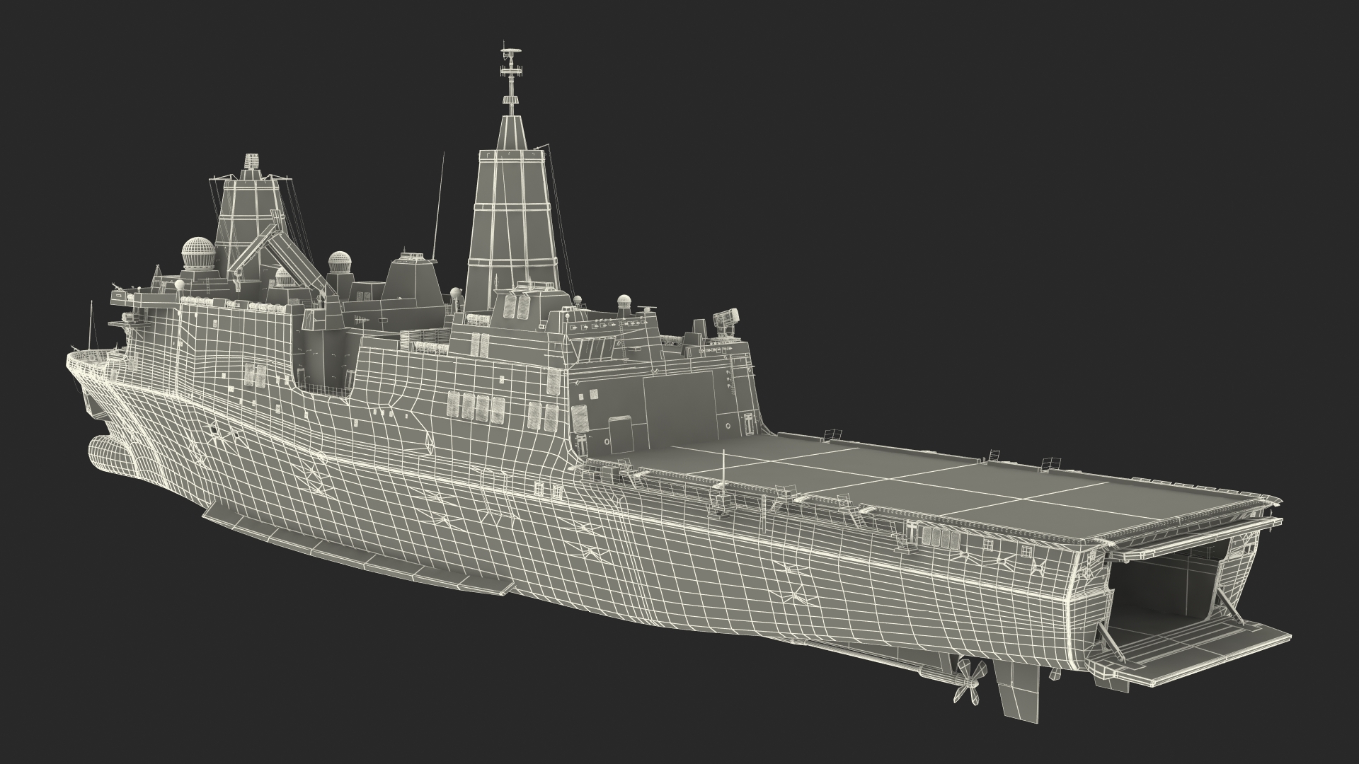 3D model San Antonio Class Amphibious Transport Dock Rigged