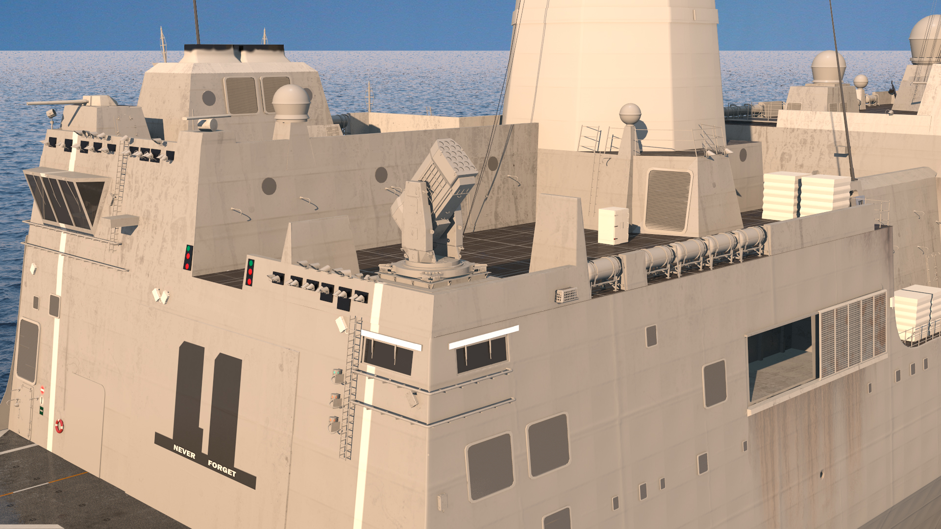 3D model San Antonio Class Amphibious Transport Dock Rigged