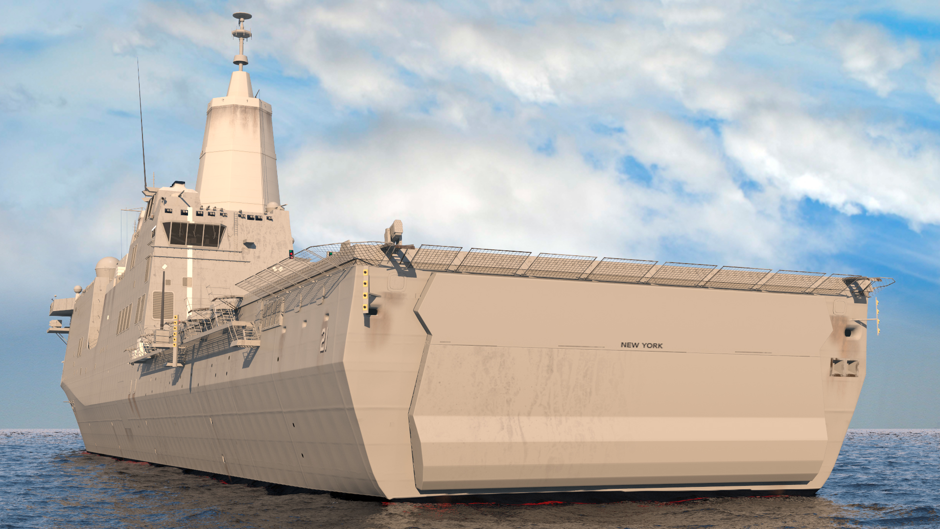 3D model San Antonio Class Amphibious Transport Dock Rigged