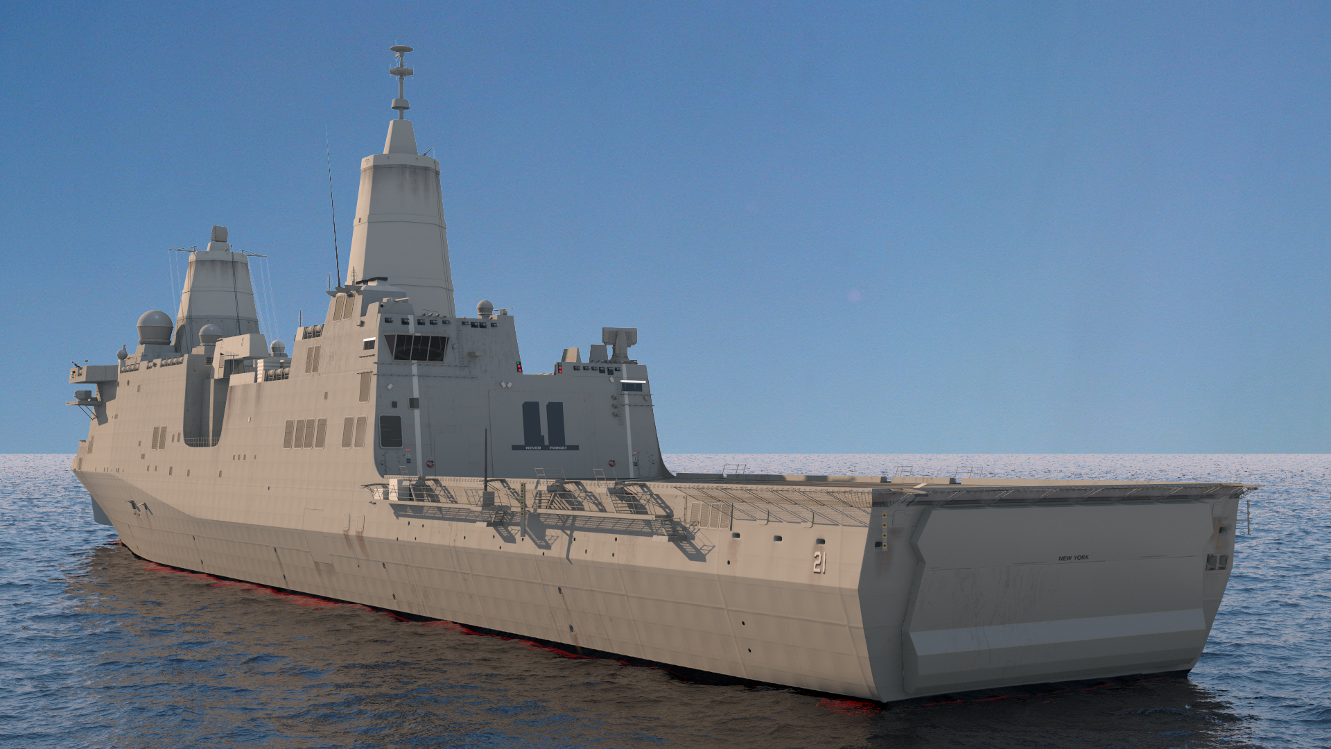 3D model San Antonio Class Amphibious Transport Dock Rigged