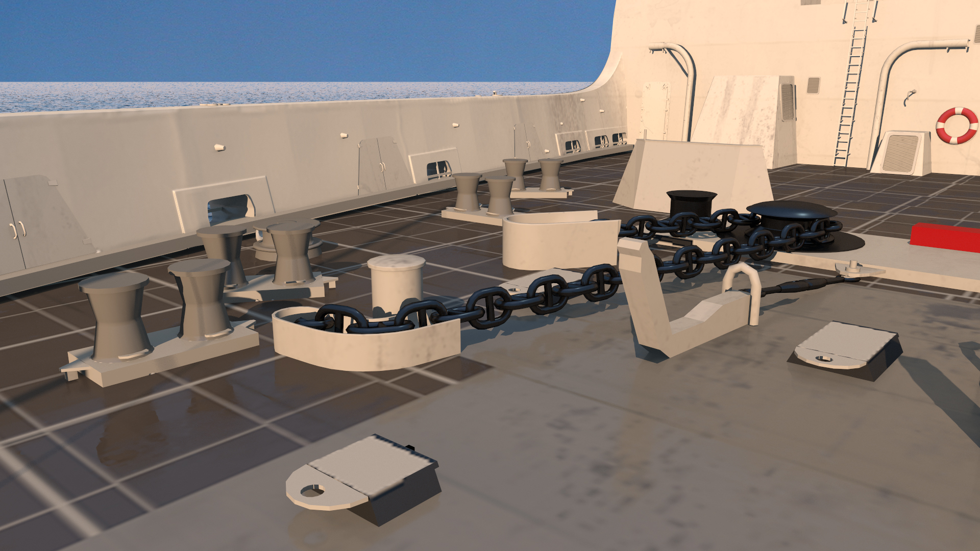 3D model San Antonio Class Amphibious Transport Dock Rigged