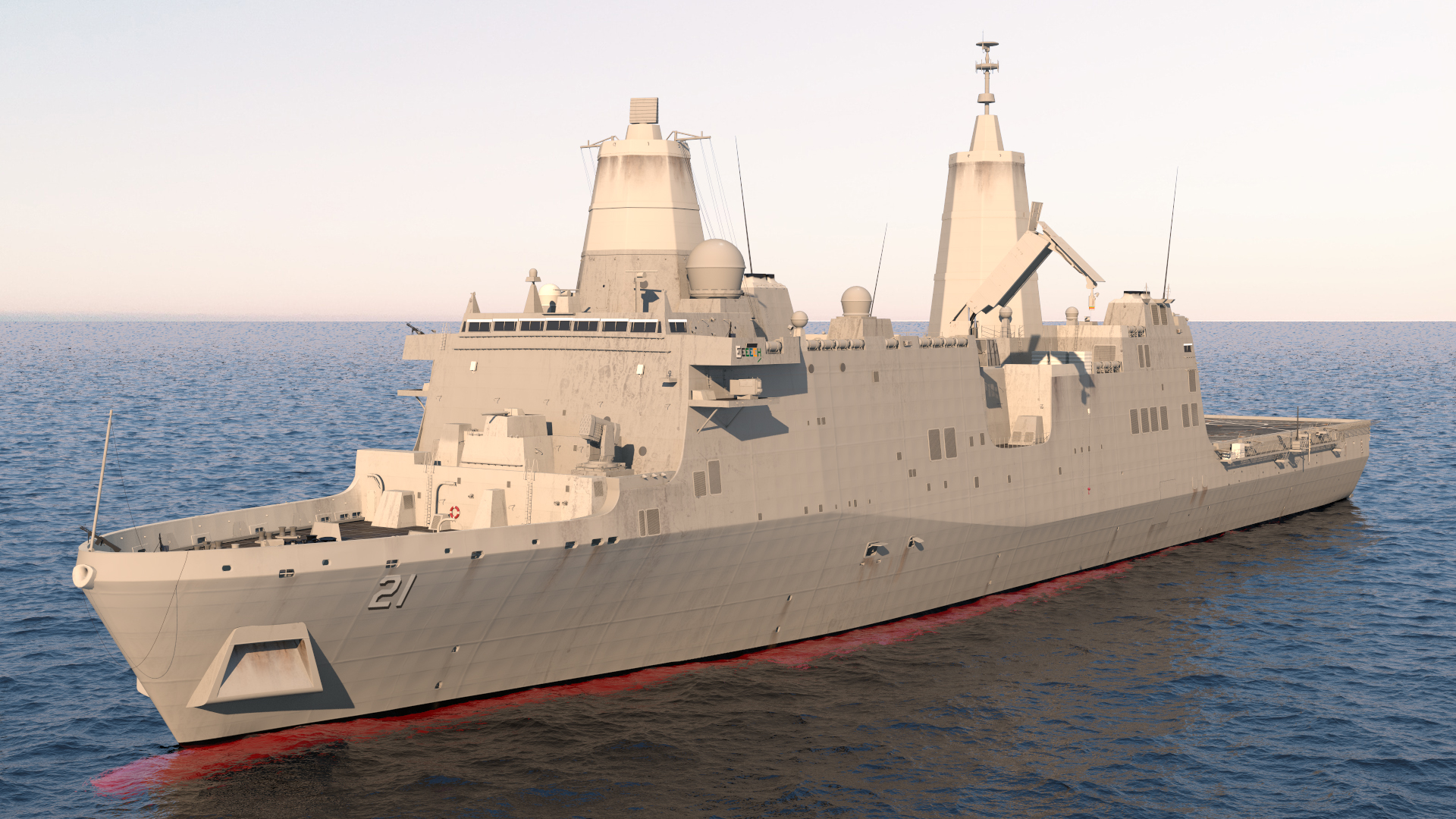 3D model San Antonio Class Amphibious Transport Dock Rigged