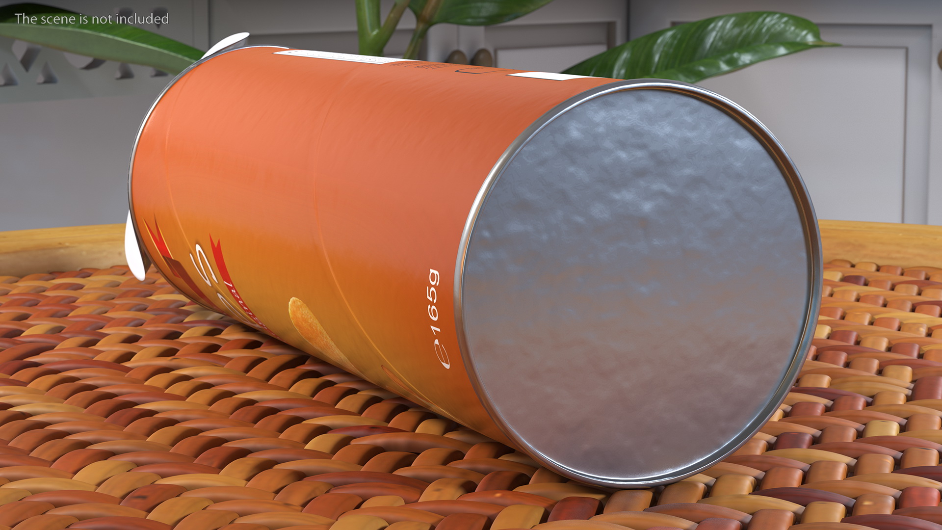 3D Open Potato Chips in Tube Package model
