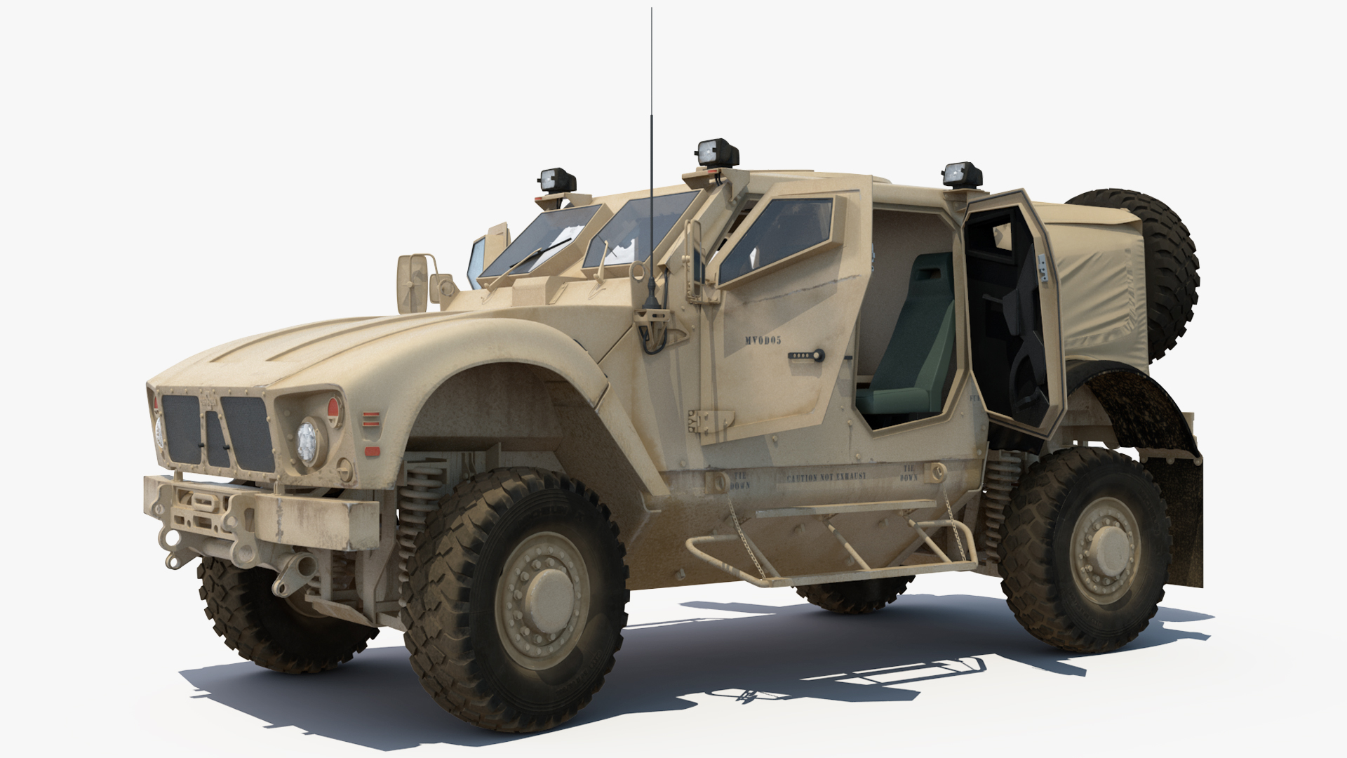 3D Boeing C17 Globemaster III Transport Aircraft with Oshkosh M ATV Loaded Rigged model