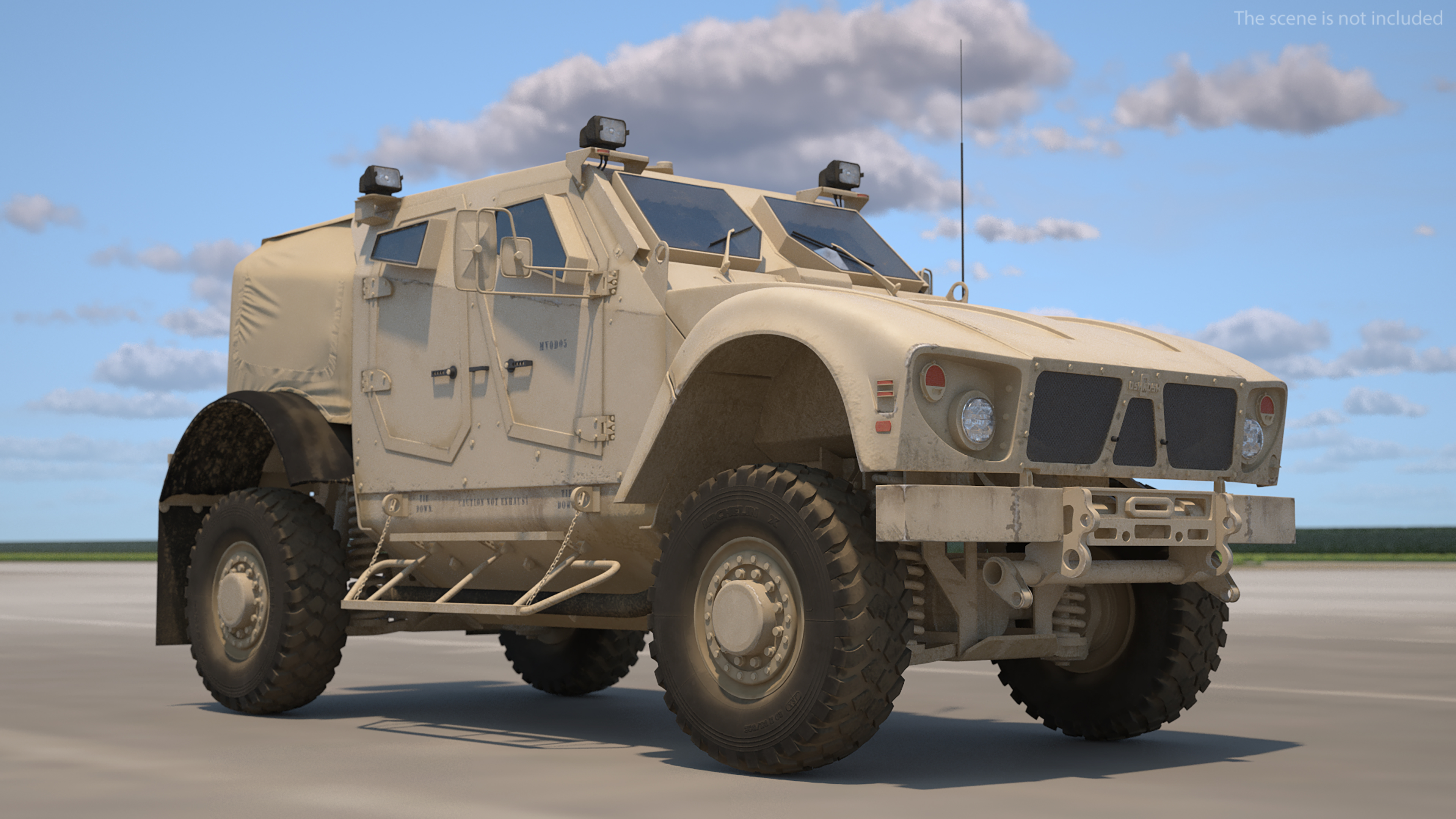 3D Boeing C17 Globemaster III Transport Aircraft with Oshkosh M ATV Loaded Rigged model