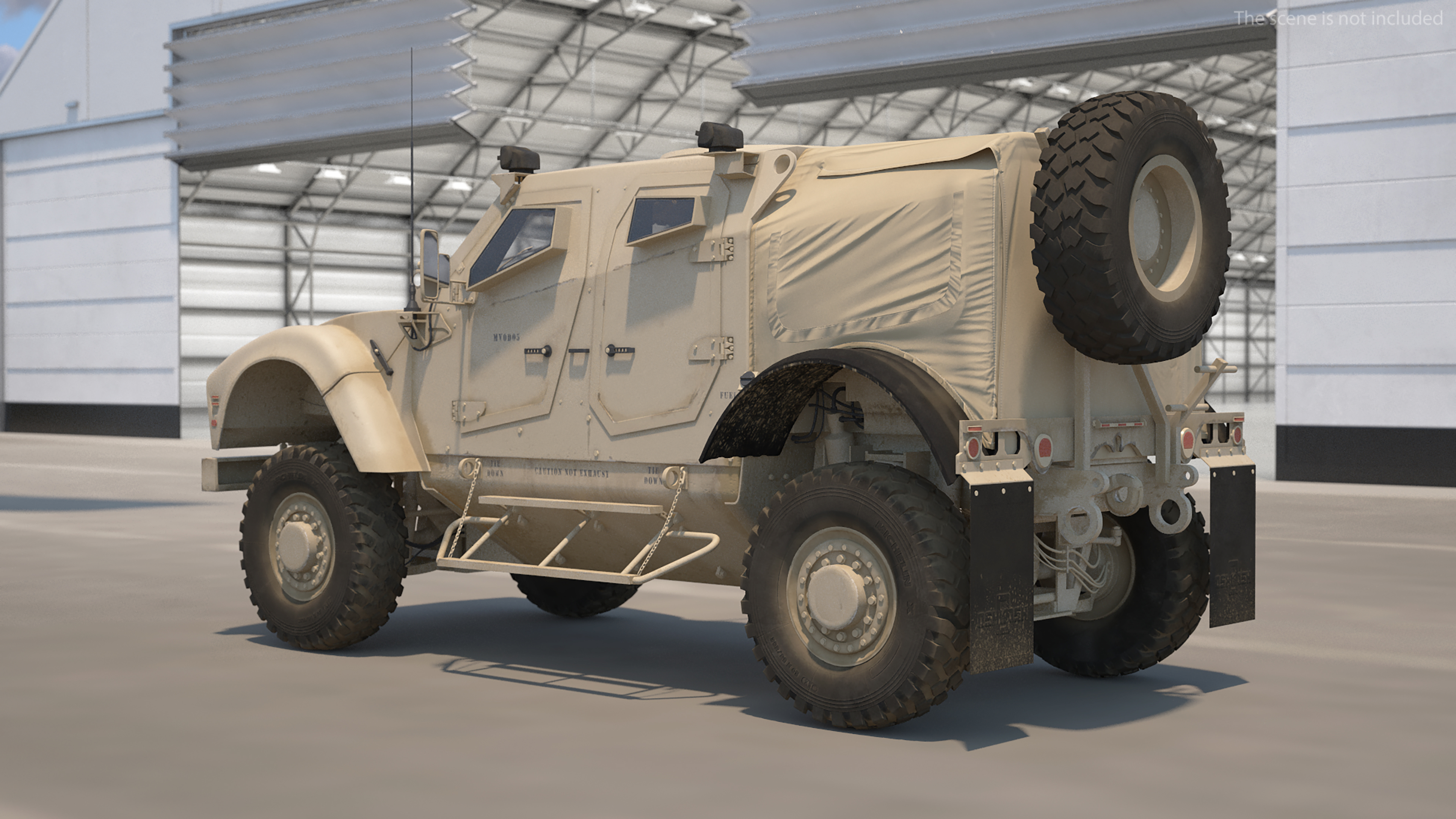 3D Boeing C17 Globemaster III Transport Aircraft with Oshkosh M ATV Loaded Rigged model