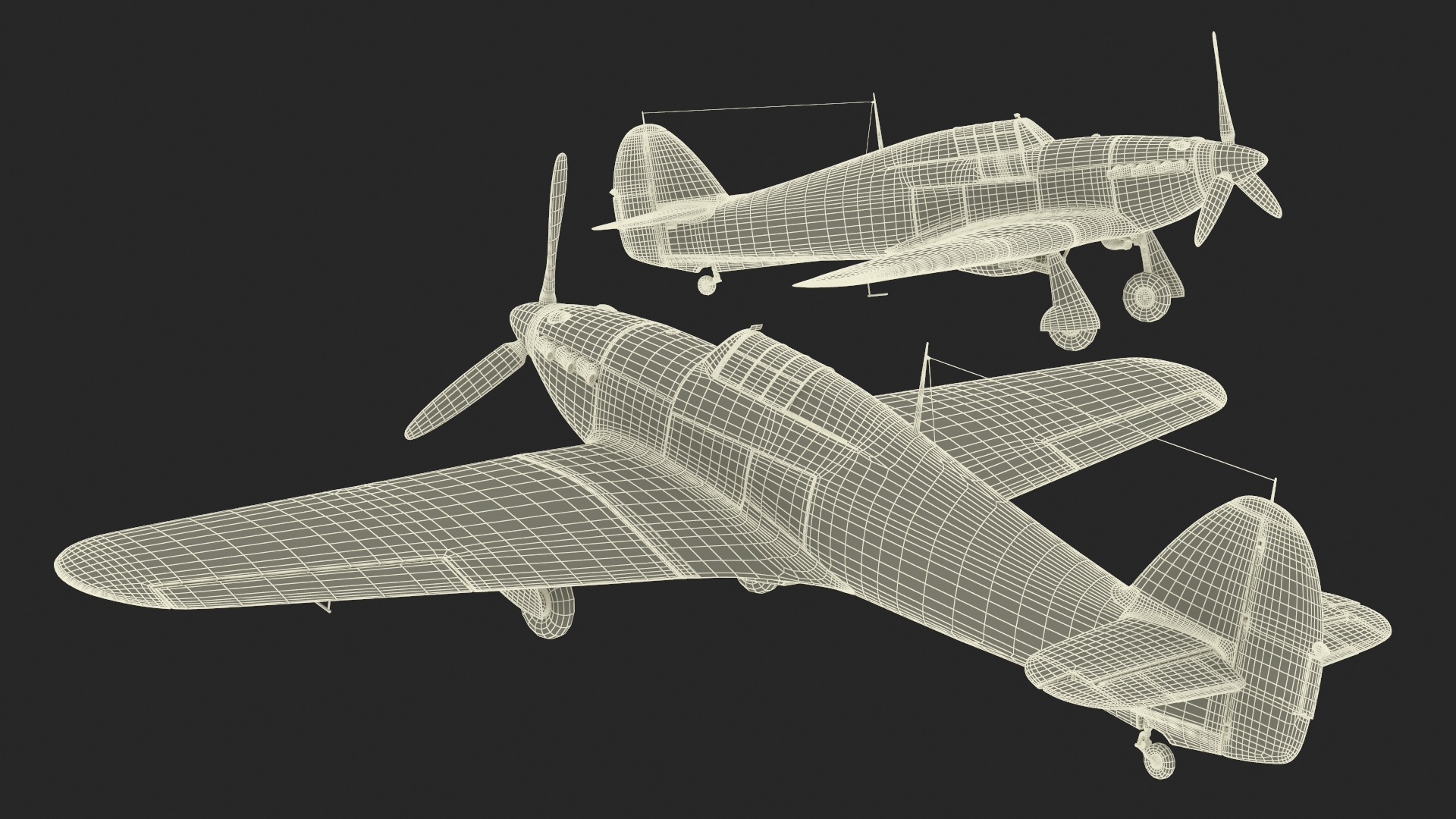 Hawker Hurricane Mk1 WW2 Fighter 3D