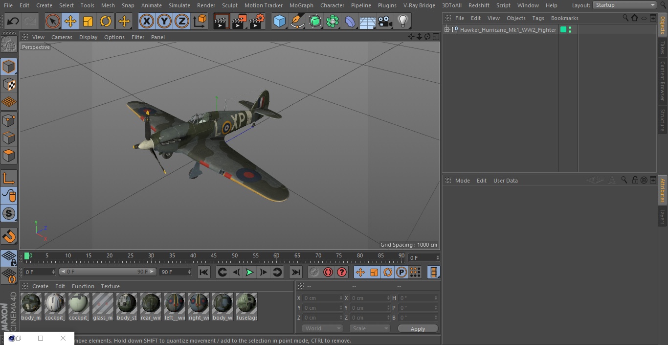 Hawker Hurricane Mk1 WW2 Fighter 3D