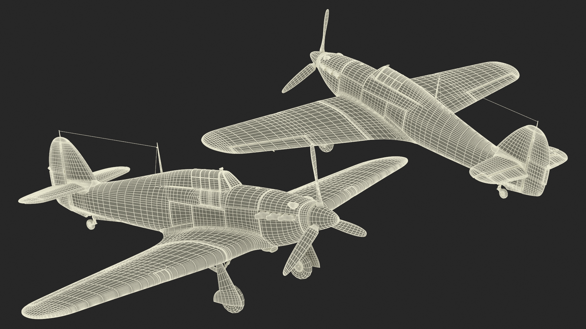 Hawker Hurricane Mk1 WW2 Fighter 3D