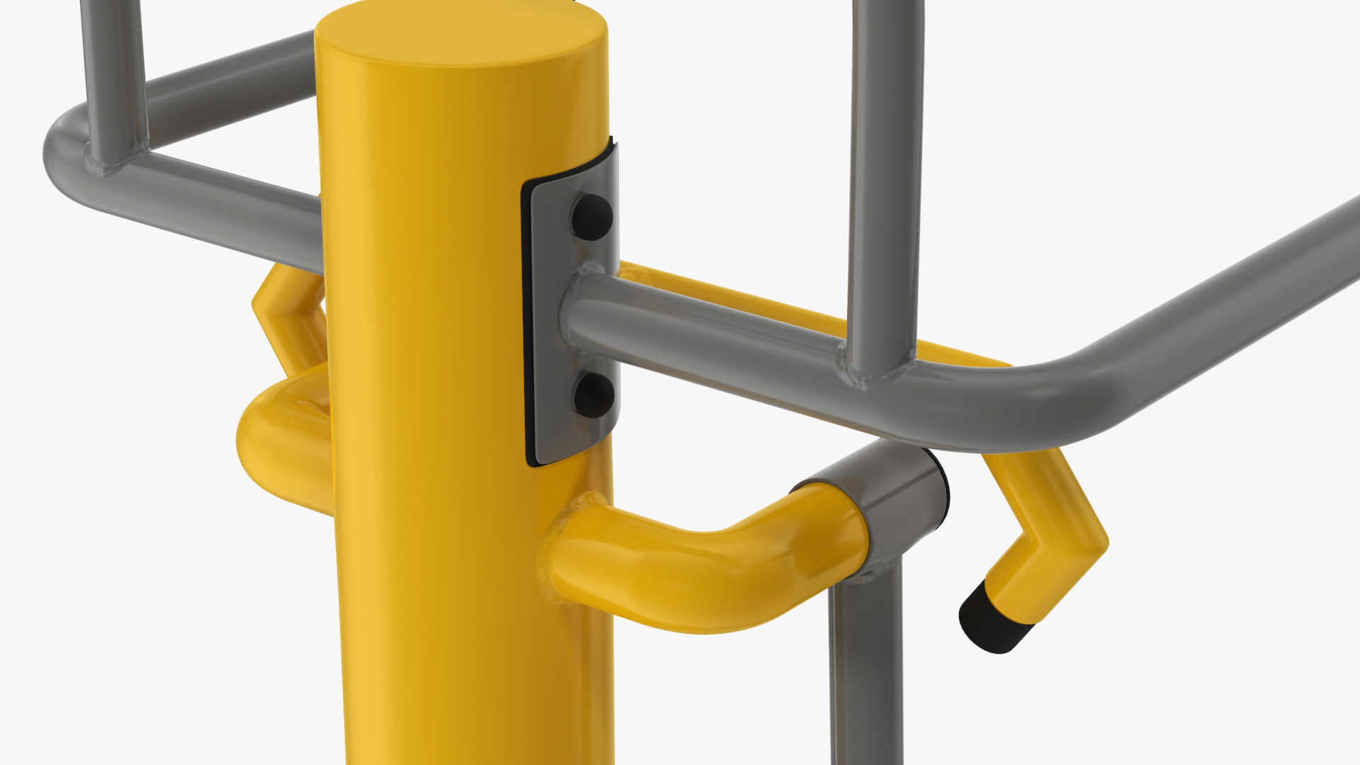 3D Single Adductor Outdoor Fitness Equipment Yellow model