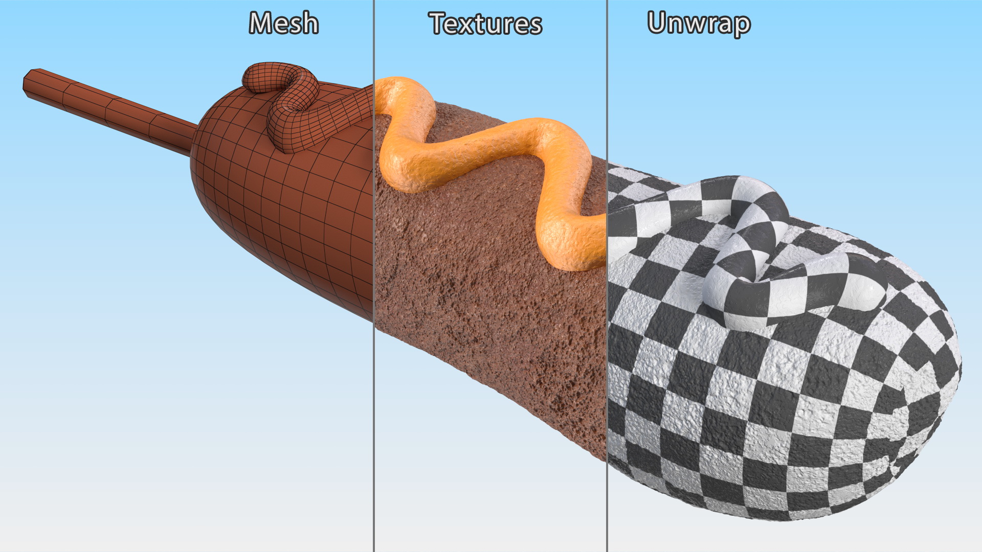 3D Corn Dog with Mustard