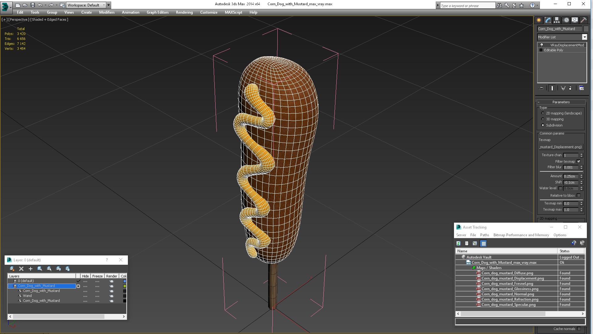 3D Corn Dog with Mustard