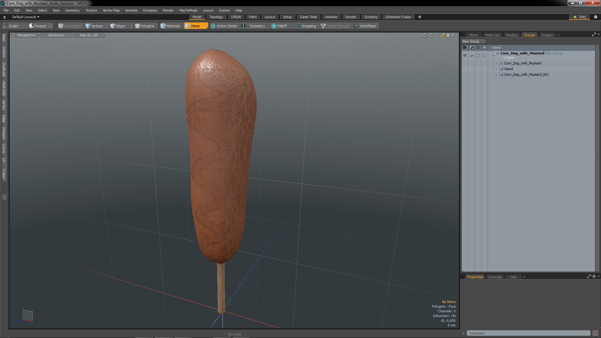3D Corn Dog with Mustard