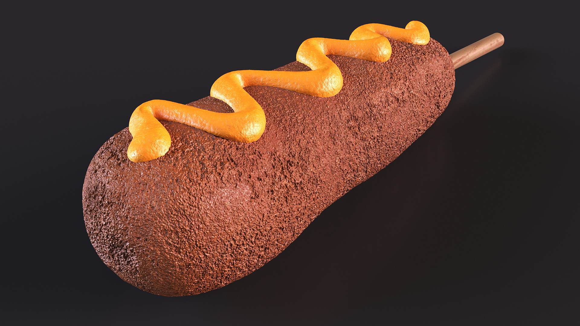 3D Corn Dog with Mustard