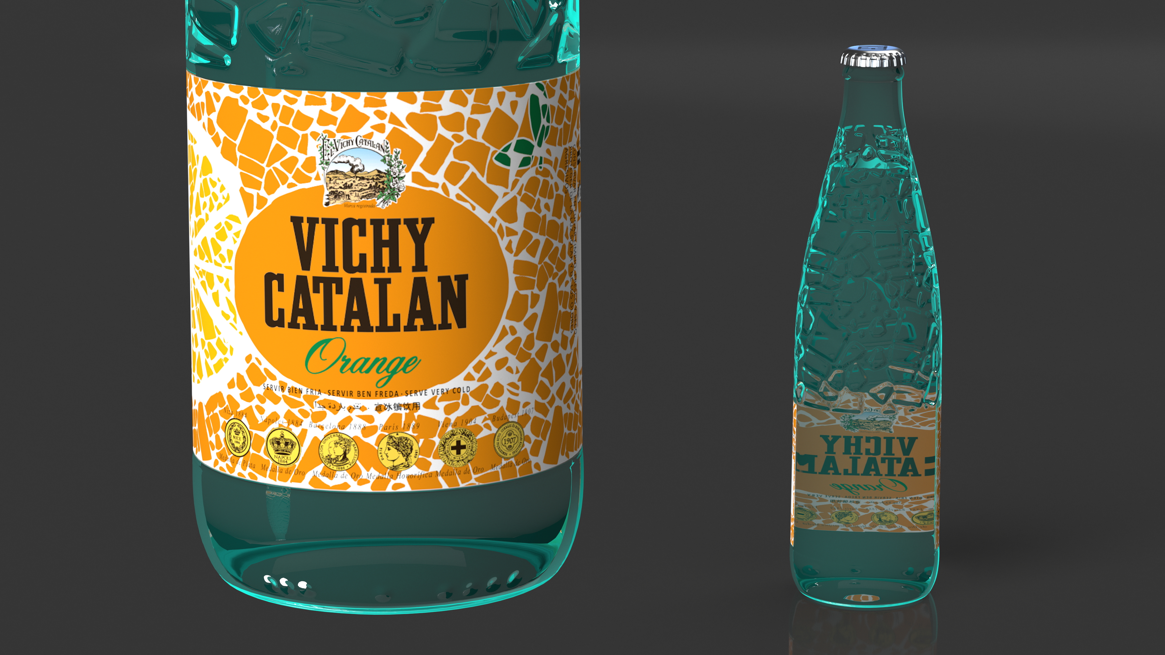 3D Bottle of Vichy Catalan Water Orange