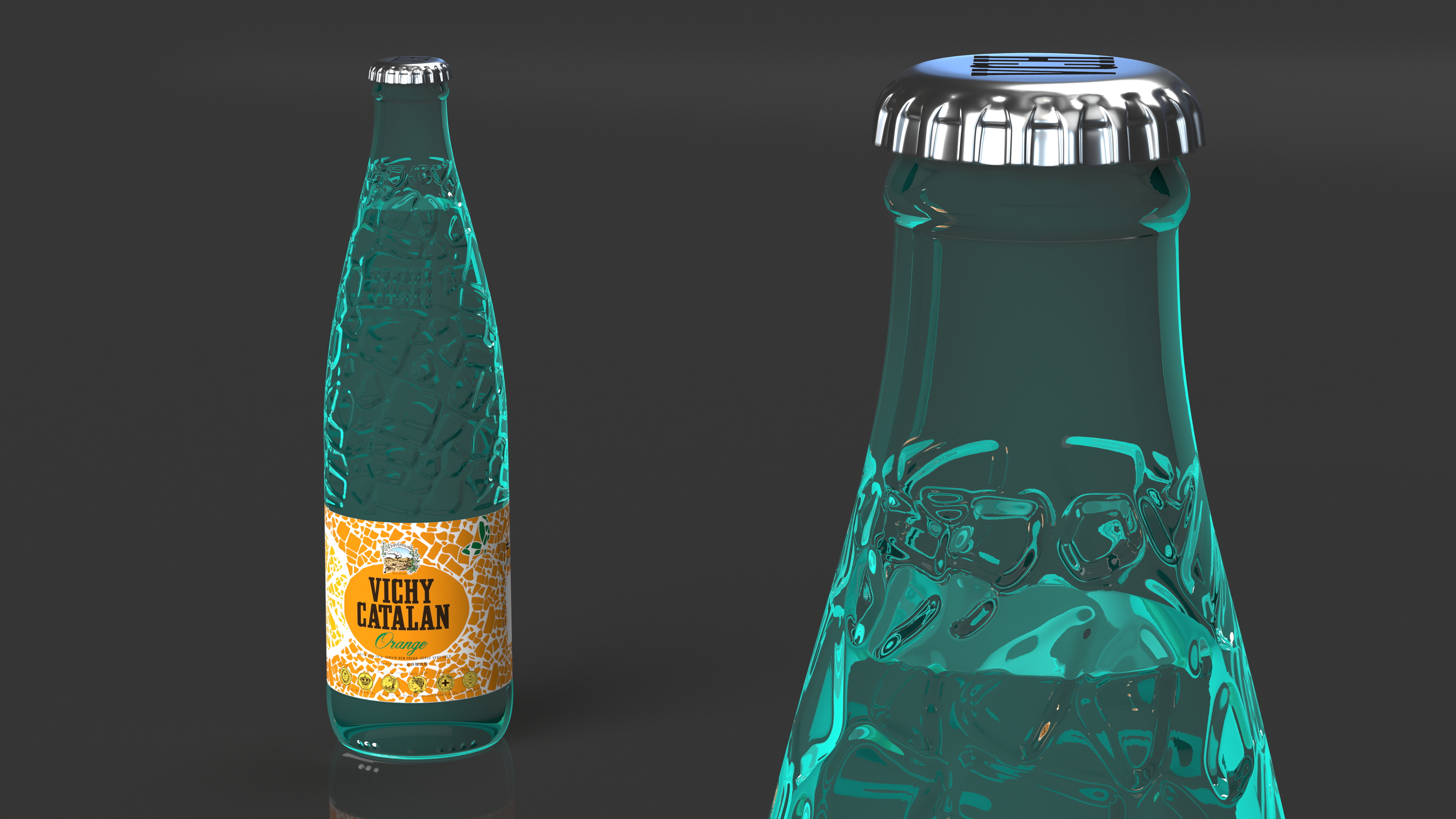 3D Bottle of Vichy Catalan Water Orange