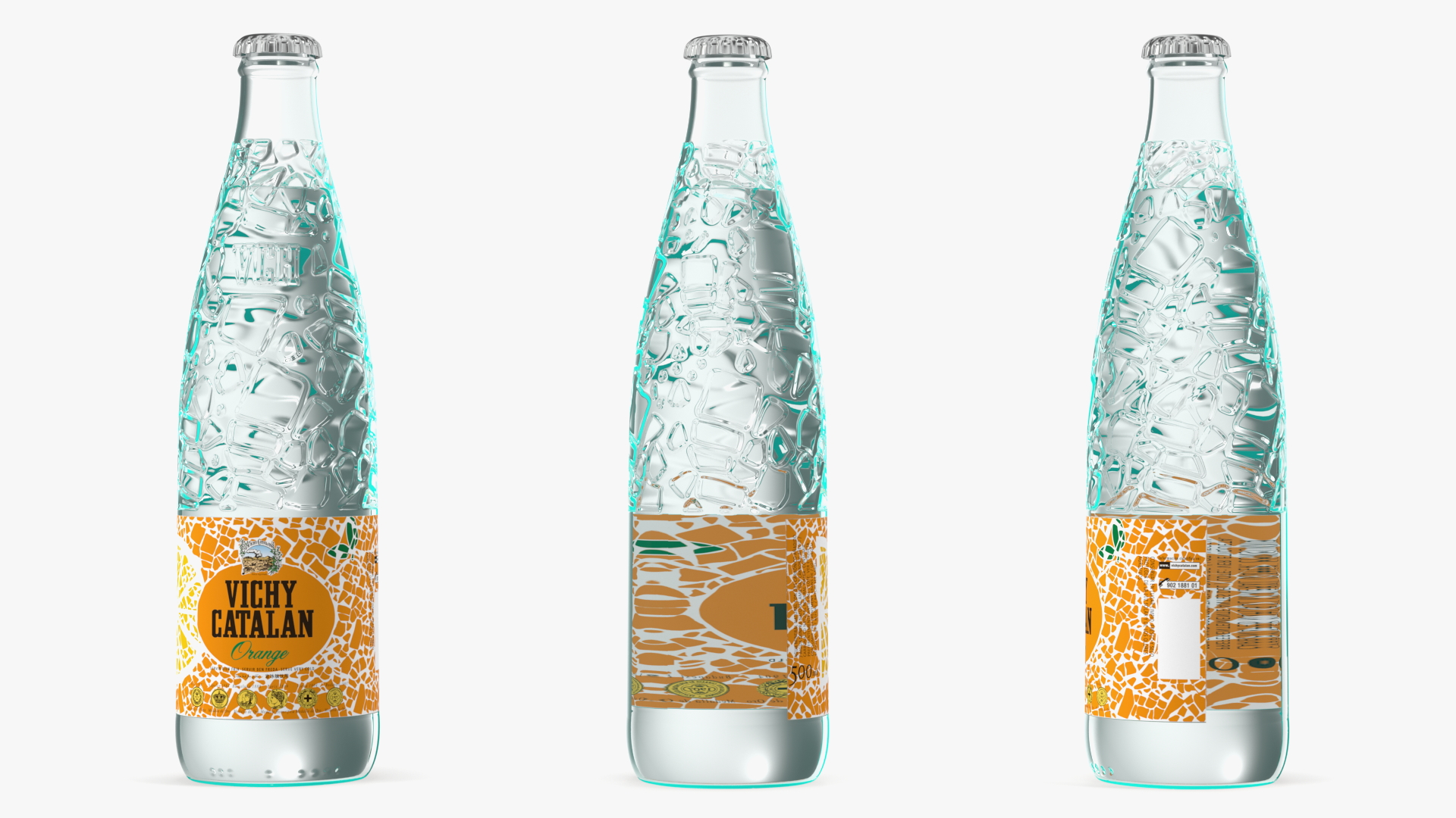 3D Bottle of Vichy Catalan Water Orange